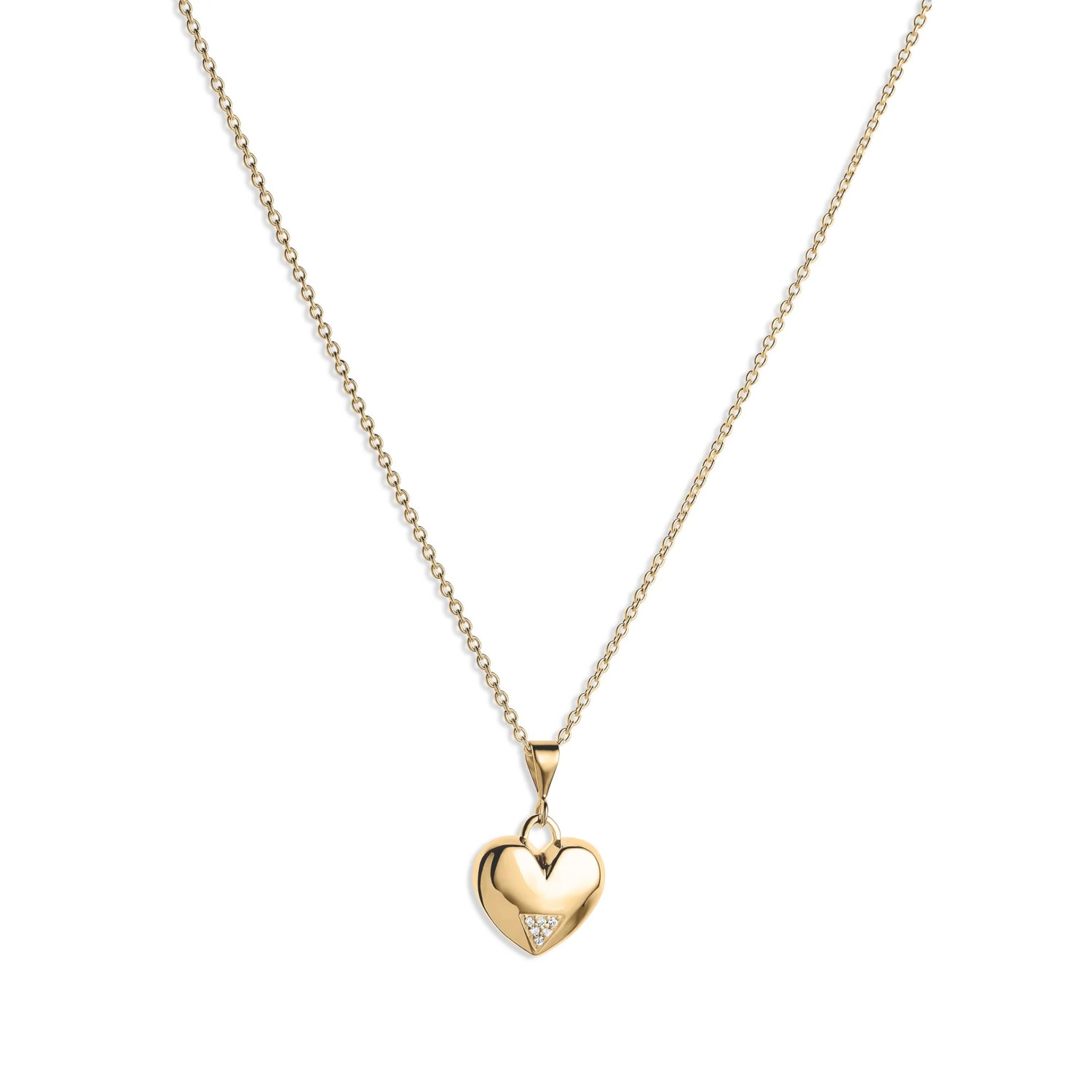 Toolally Women's Mini Art Deco Heart Pendant - Gold Vermeil