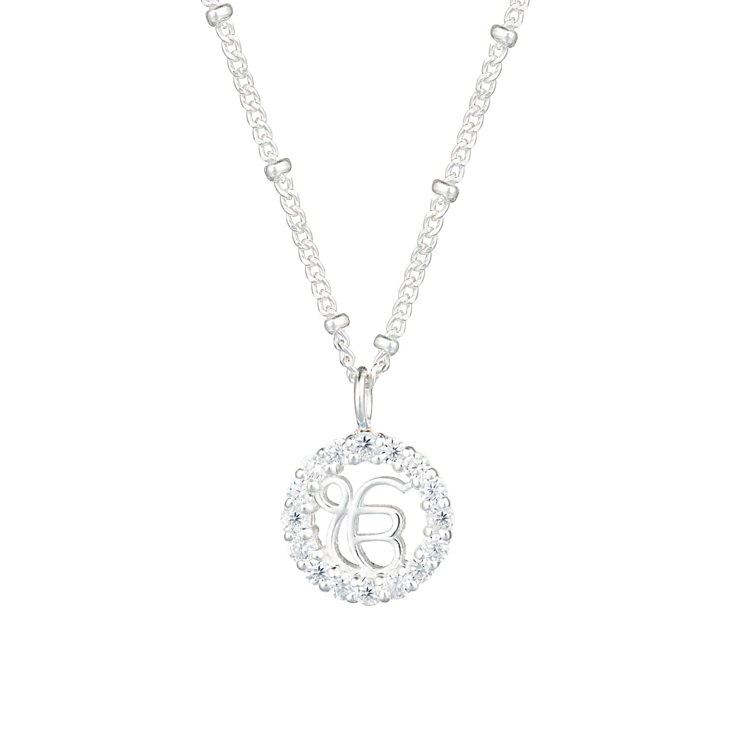 Sohavi Women's White Circle Of Light Necklace With Cubic Zirconia