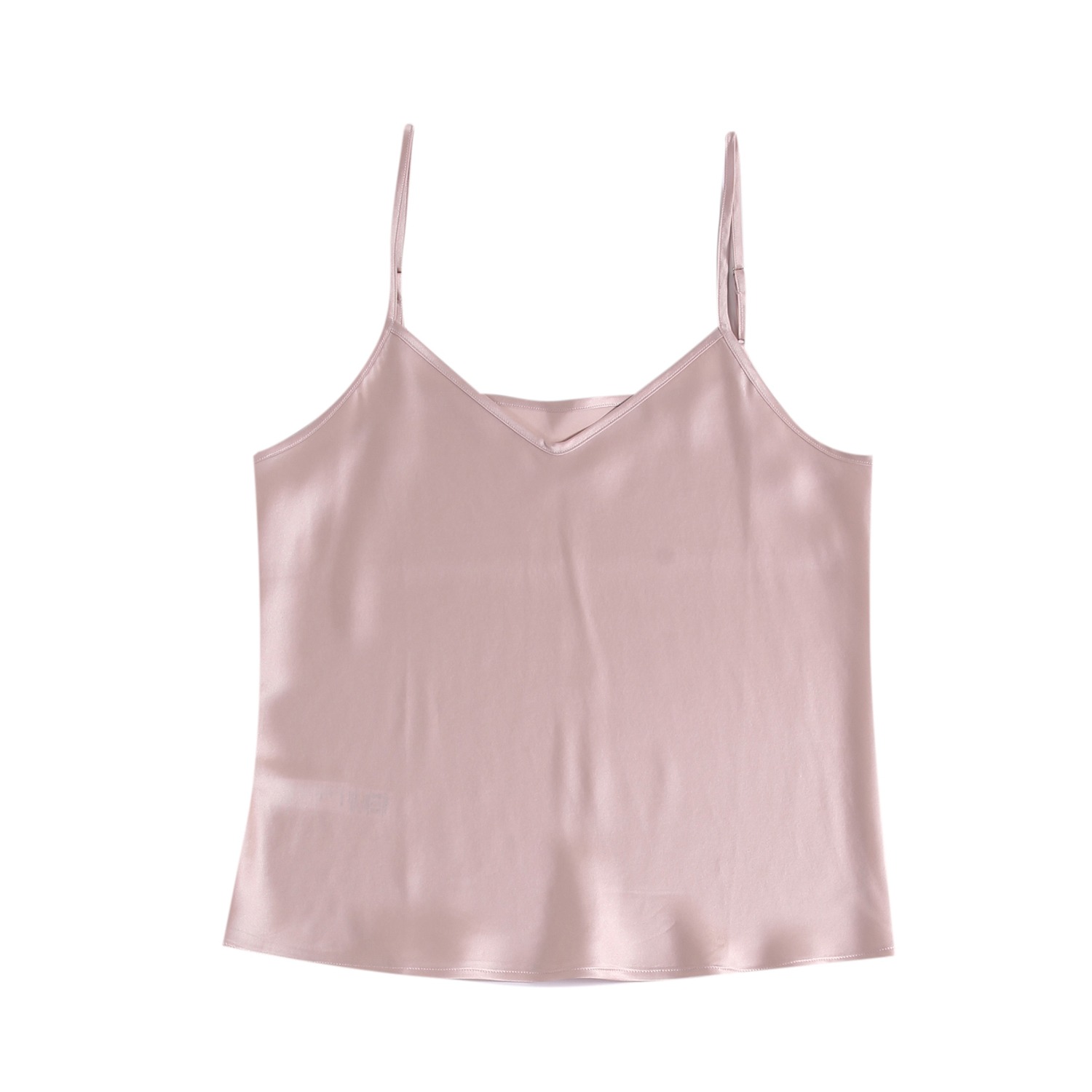 Pure Mulberry Silk Camisole With Adjustable Straps, Relaxed Fit Dusty Rose, Soft Strokes Silk