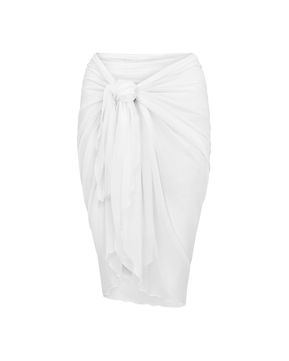 Let's Swim Women's White Mesh Sarong In White