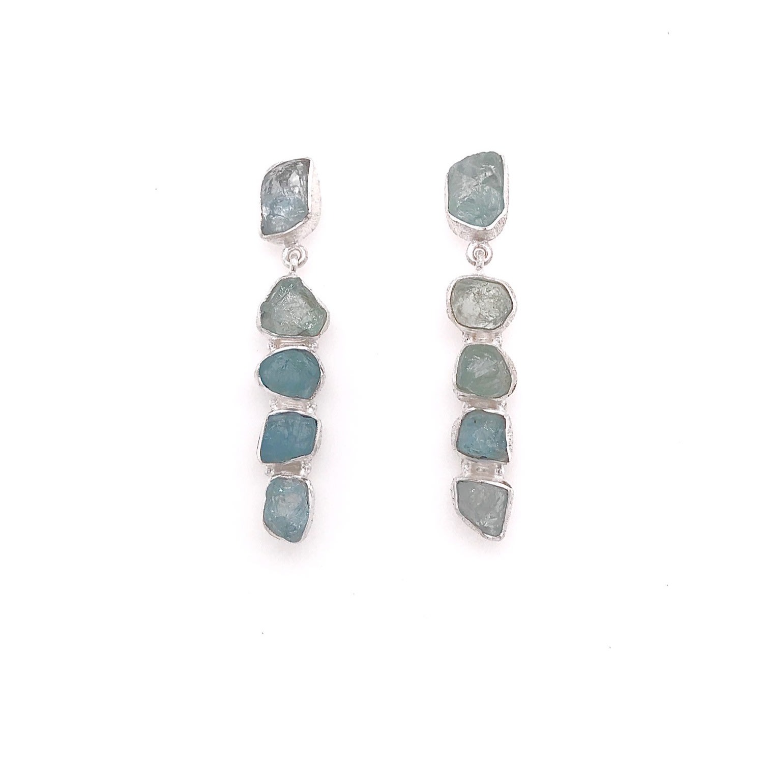 Women’s Silver Aquamarine 5 Stone Drops Gem Bazaar Jewellery