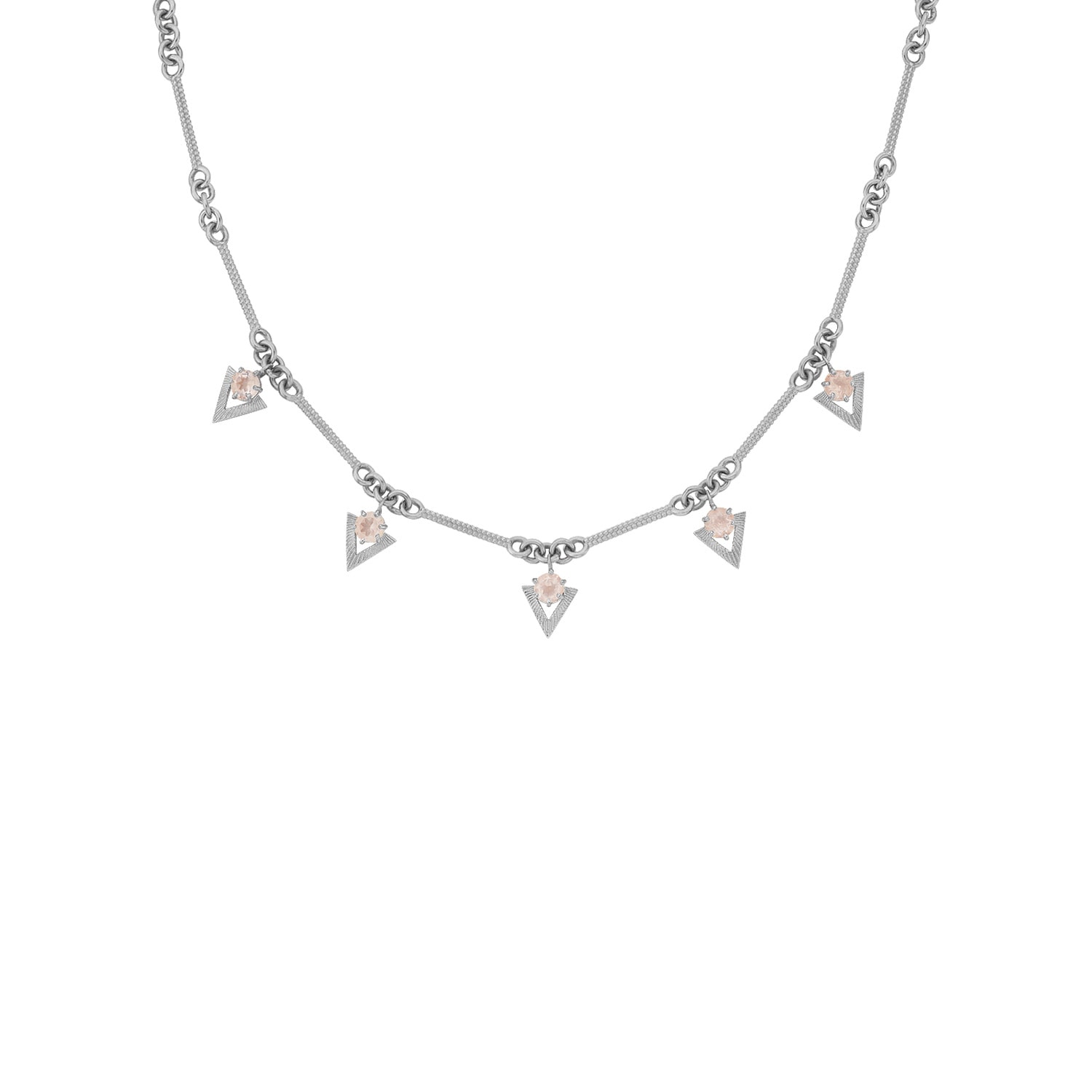 Zoe And Morgan Women's Orange / Silver Hyacinth Necklace Silver Rose Quartz In Multi