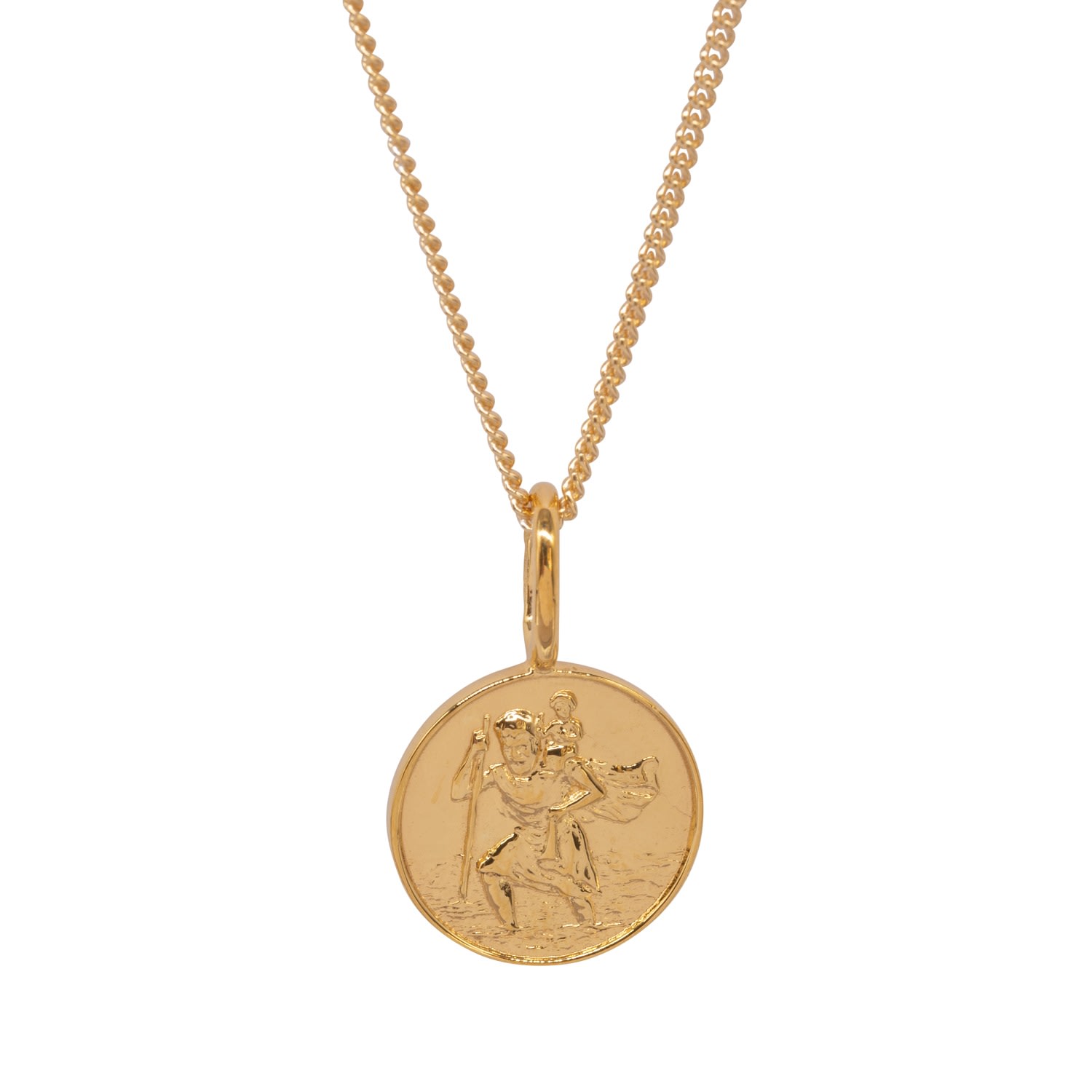 Katie Mullally Limited Women's St Christopher Necklace In Yellow Gold In Gold