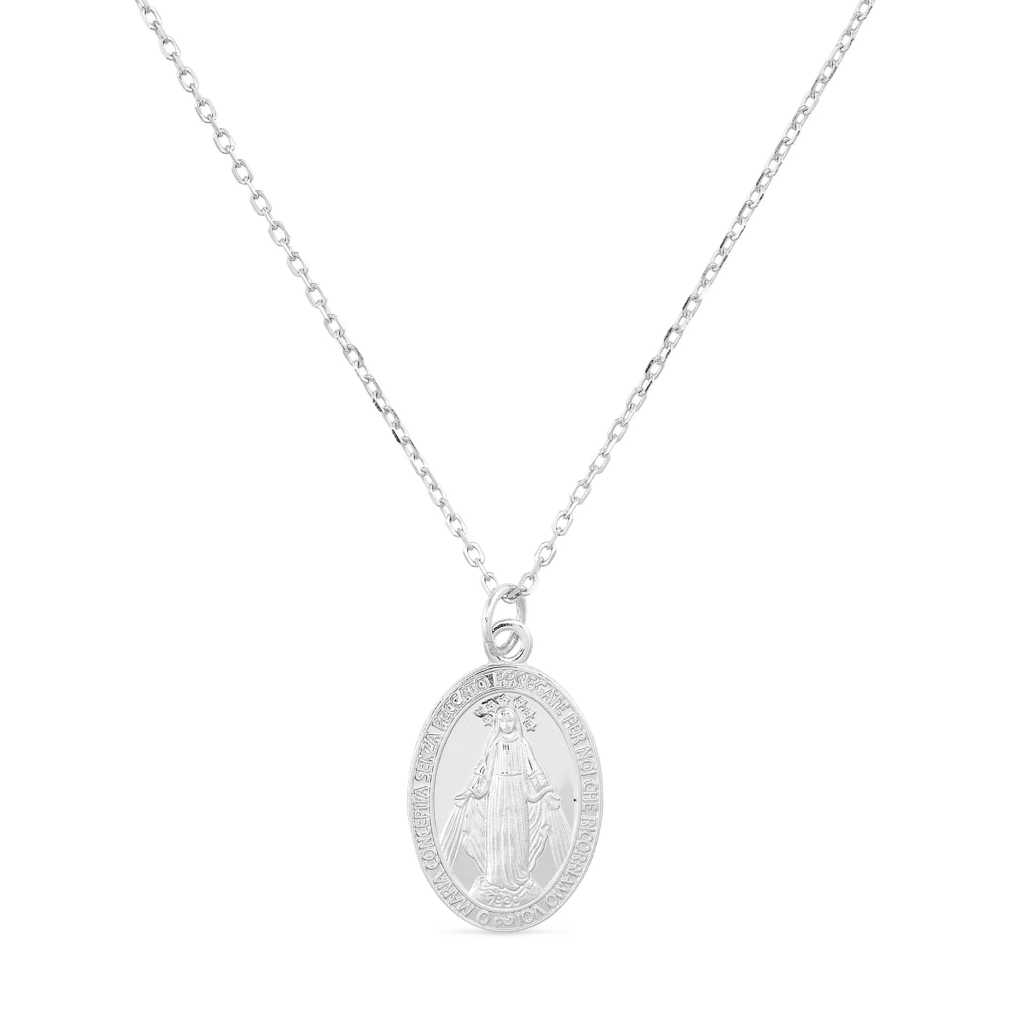 Women’s Dainty Sterling Silver Virgin Mary Miraculous Medal Choker Necklace Elk & Bloom - Everyday Fine Jewellery