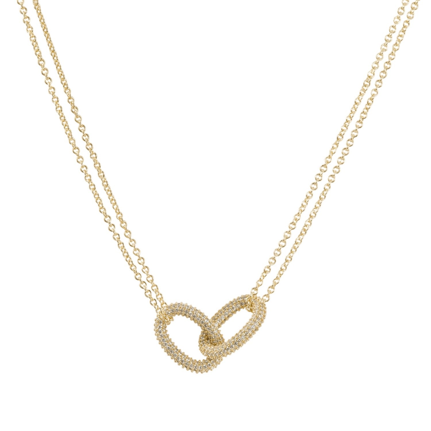 Drae Collection Women's Oval Link Pavé Pendant Gold