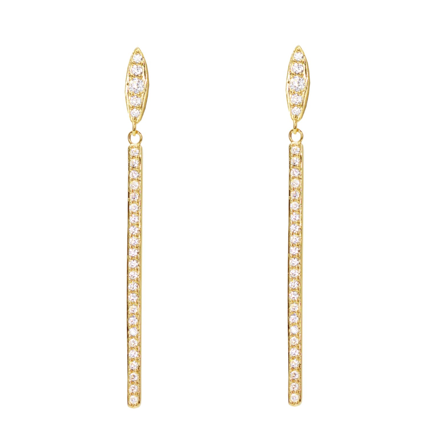 Kamaria Women's Candlestick Dangle Earrings With Crystals - Gold In Gold