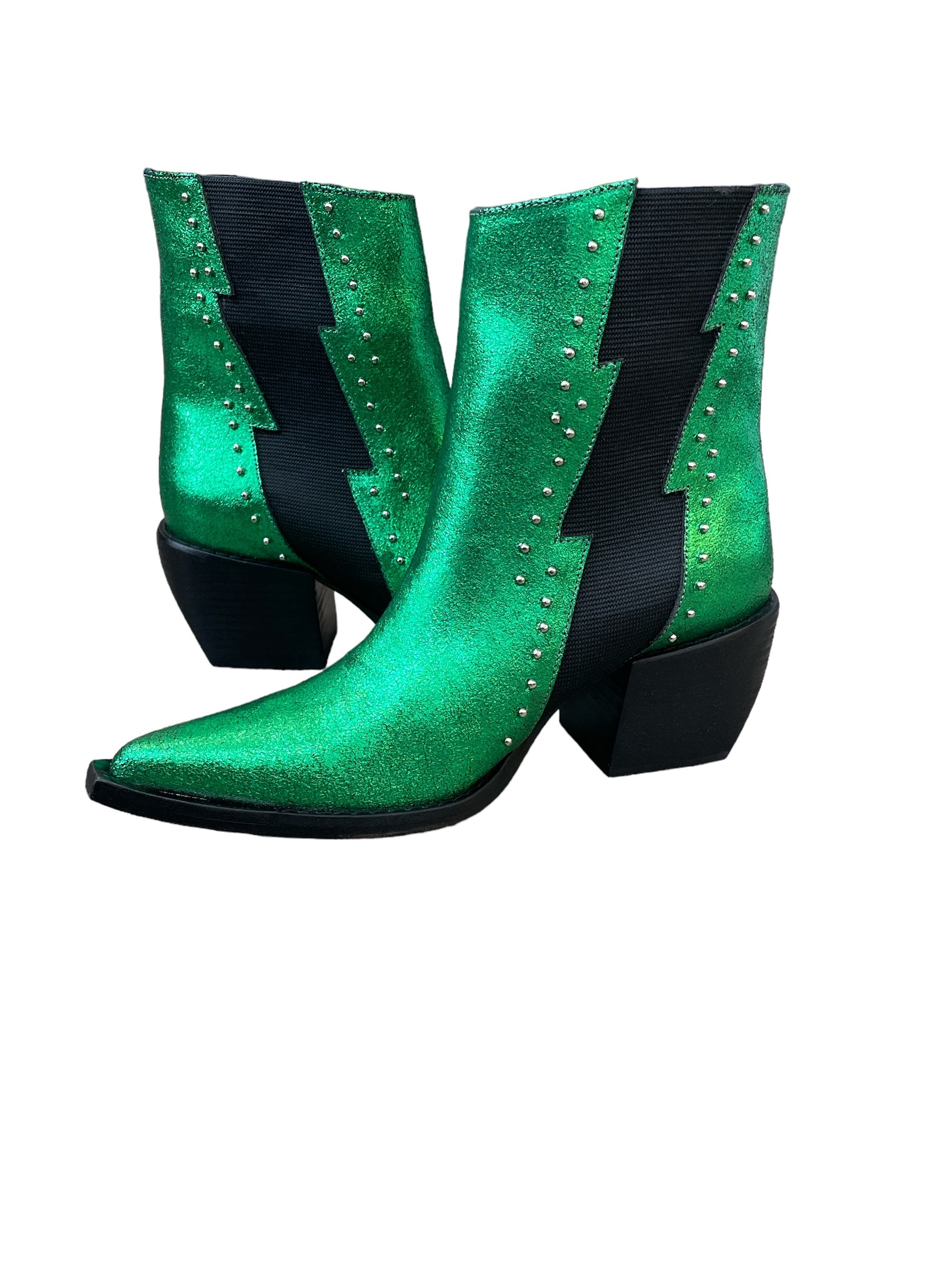 Any Old Iron Women's Green / Black / Silver  Green Lightning Boots In Green/black/silver