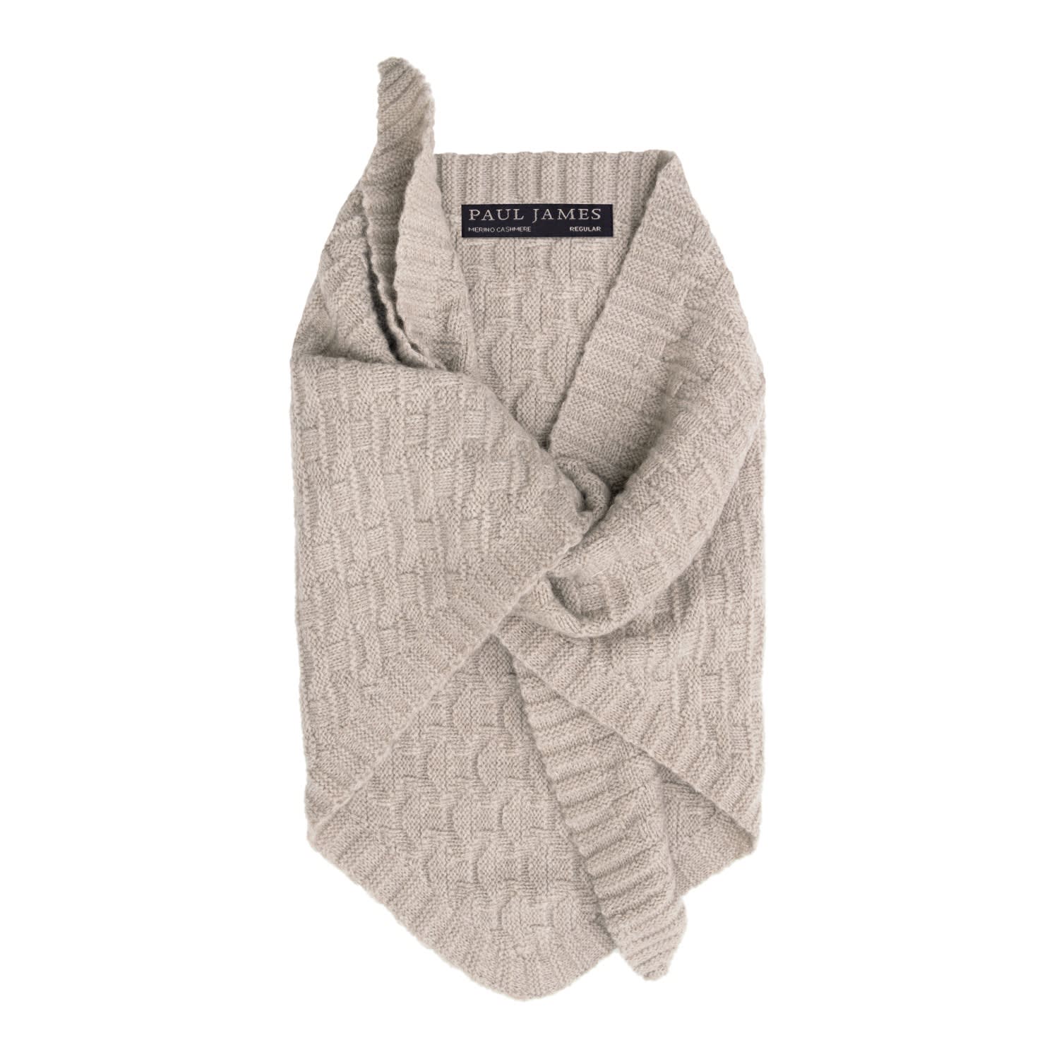 Paul James Knitwear Women's Neutrals Merino Cashmere Textured Triangle Blythe Scarf - Beige In Sand
