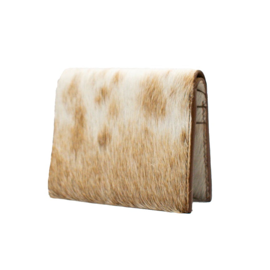 Women's Brown Handmade Cow Hair-On-Hide Bifold Wallet – Natural | Godi.