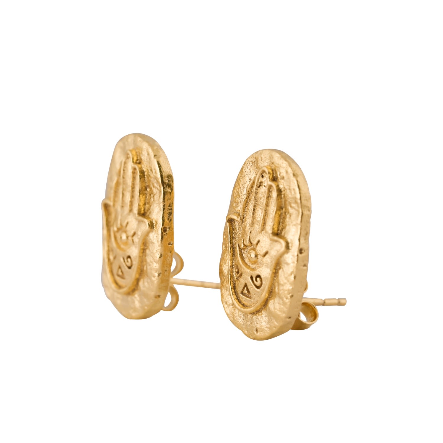 Kensho Heirlooms Women's Eternal Vision In Your Palm Gold Stud Earrings In Gold