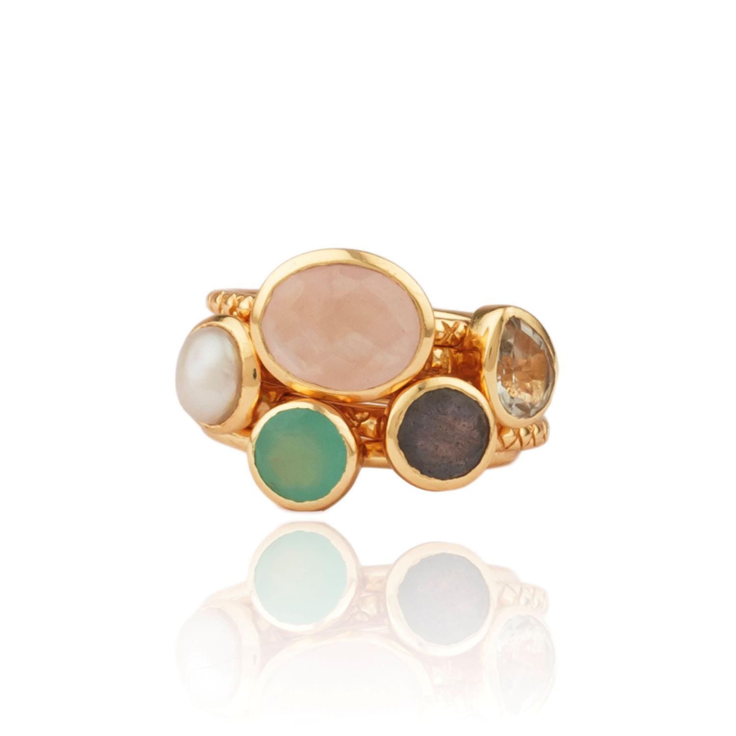 Women’s Fabienne Stacking Rings With Semi-Precious Stones House of Elliott