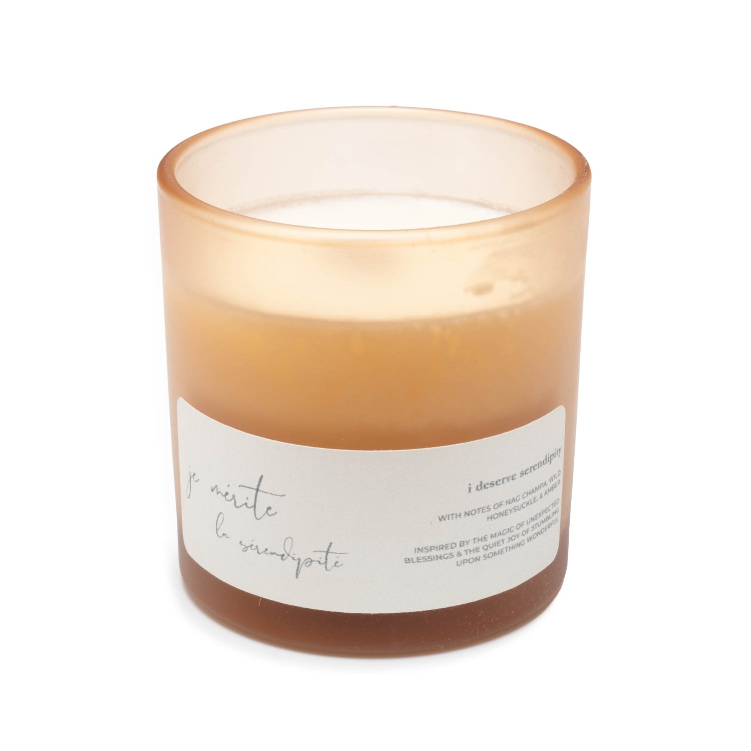 Je Mérite (i Deserve) White I Deserve Serendipity - Nag Champa & Honeysuckle 8 oz Candle In Neutral