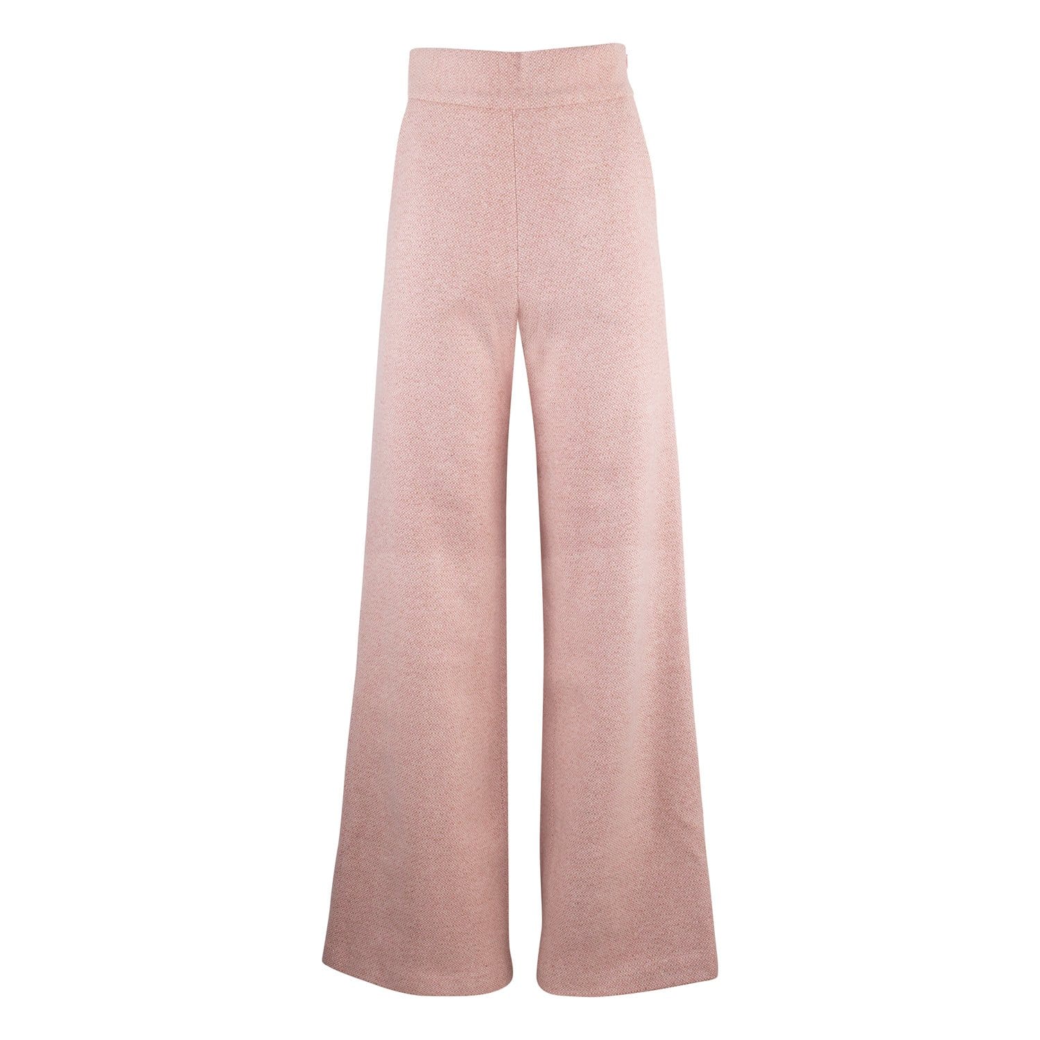 Adiba Women's Pink / Purple Jacquard Rose Pink High Waisted Flared Pants In Pink/purple