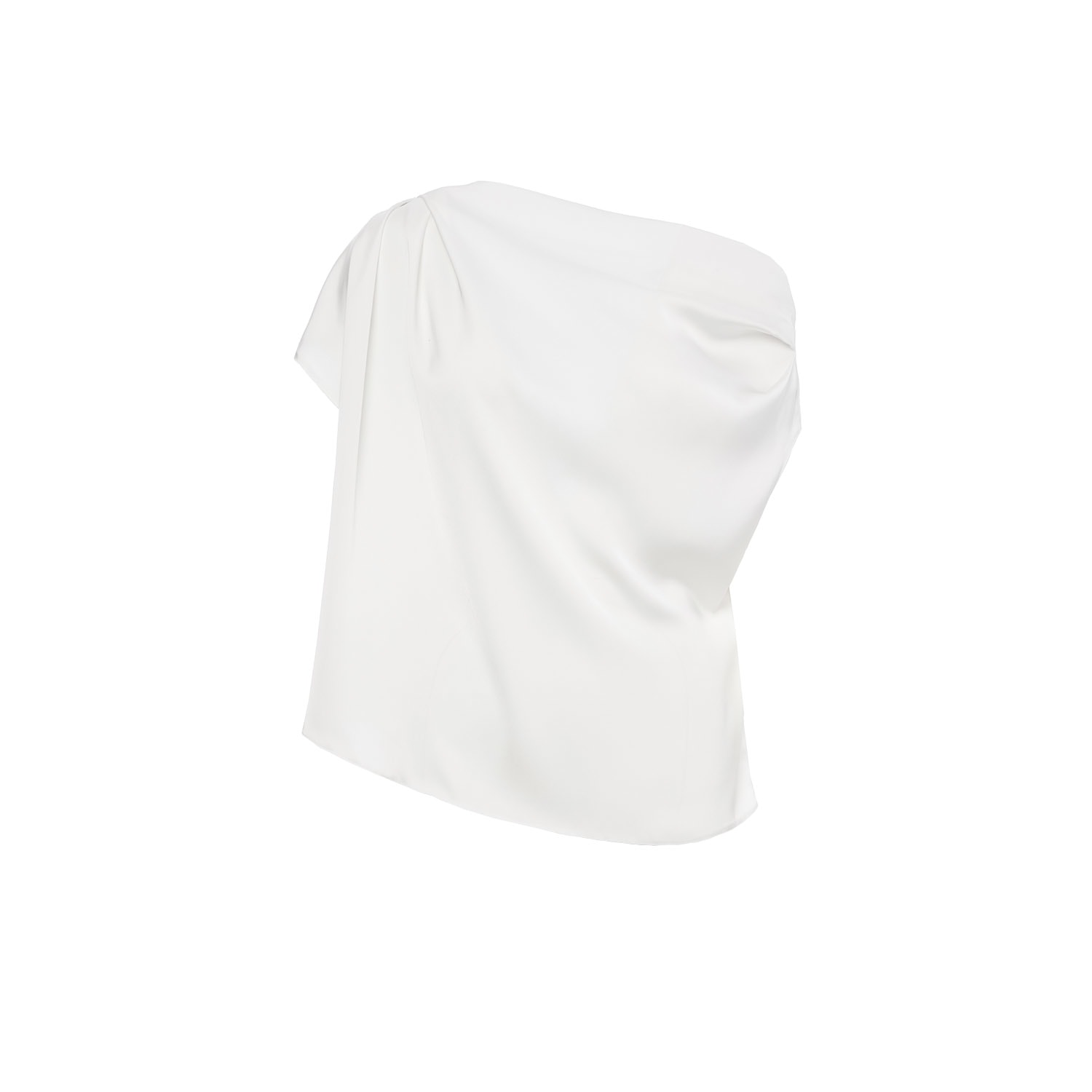 Bluzat Women's Neutrals Ivoire Asymmetrical Draped Top