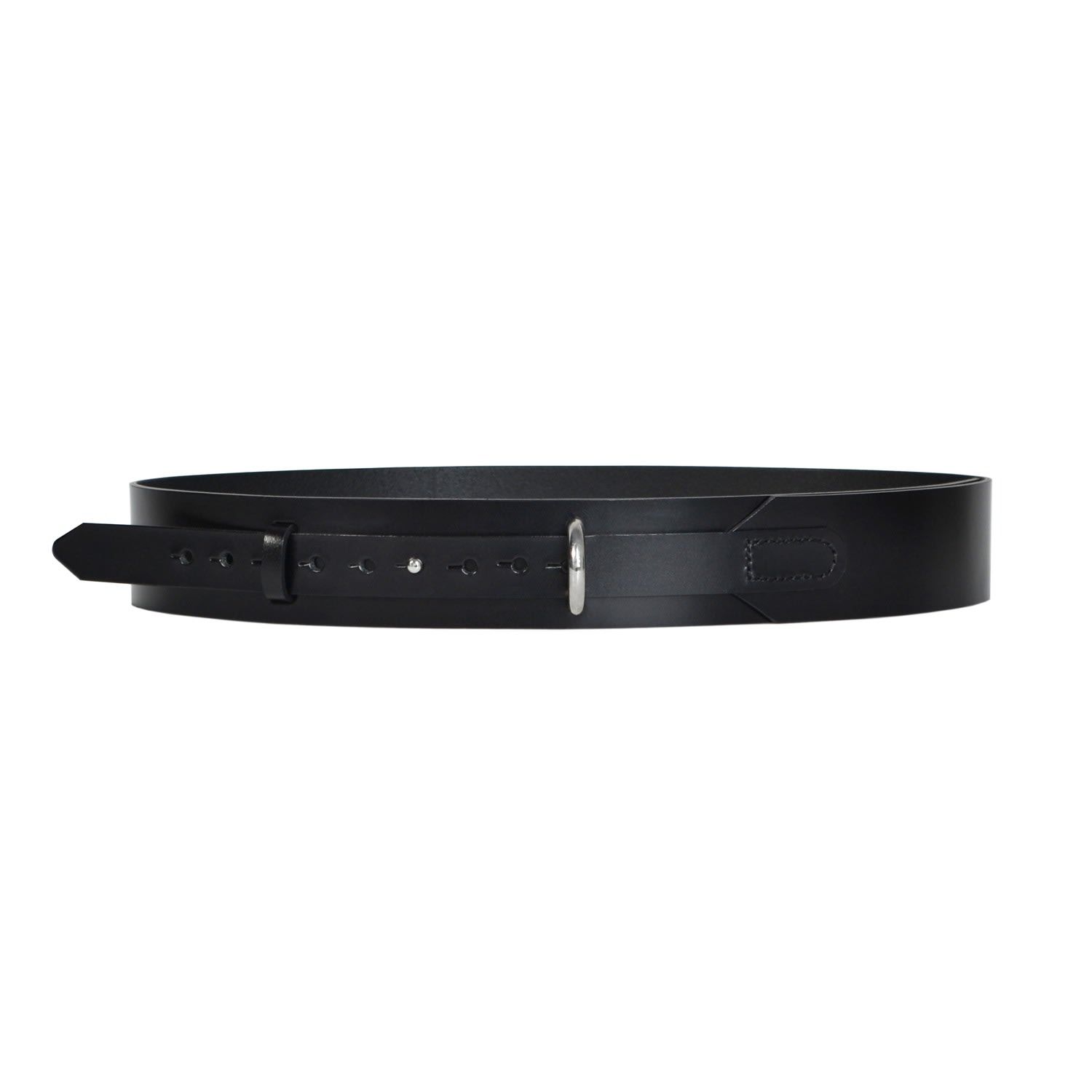 Women’s Black Bela Waist Leather Belt Large Haute Cuir