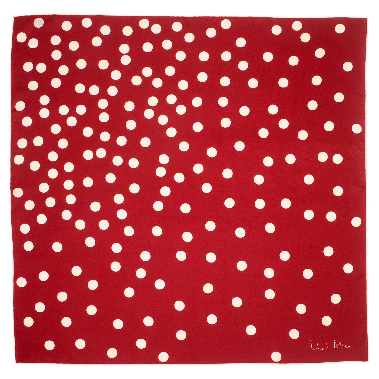 Richard Allan London Women's Red And White Dotty Silk Scarf