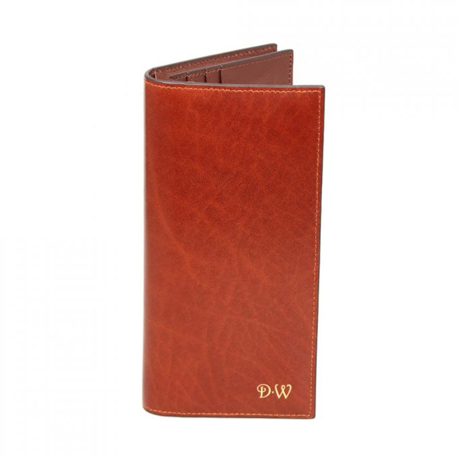 Men’s Long Bifold Wallet - Brown David Wej