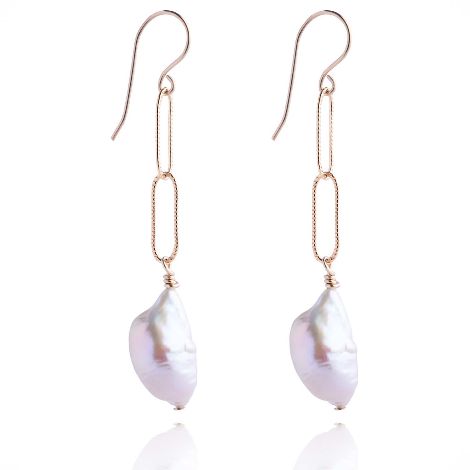 Women’s Gold / White Nacre Gold & Ivory Baroque Pearl Drop Earrings N’damus London