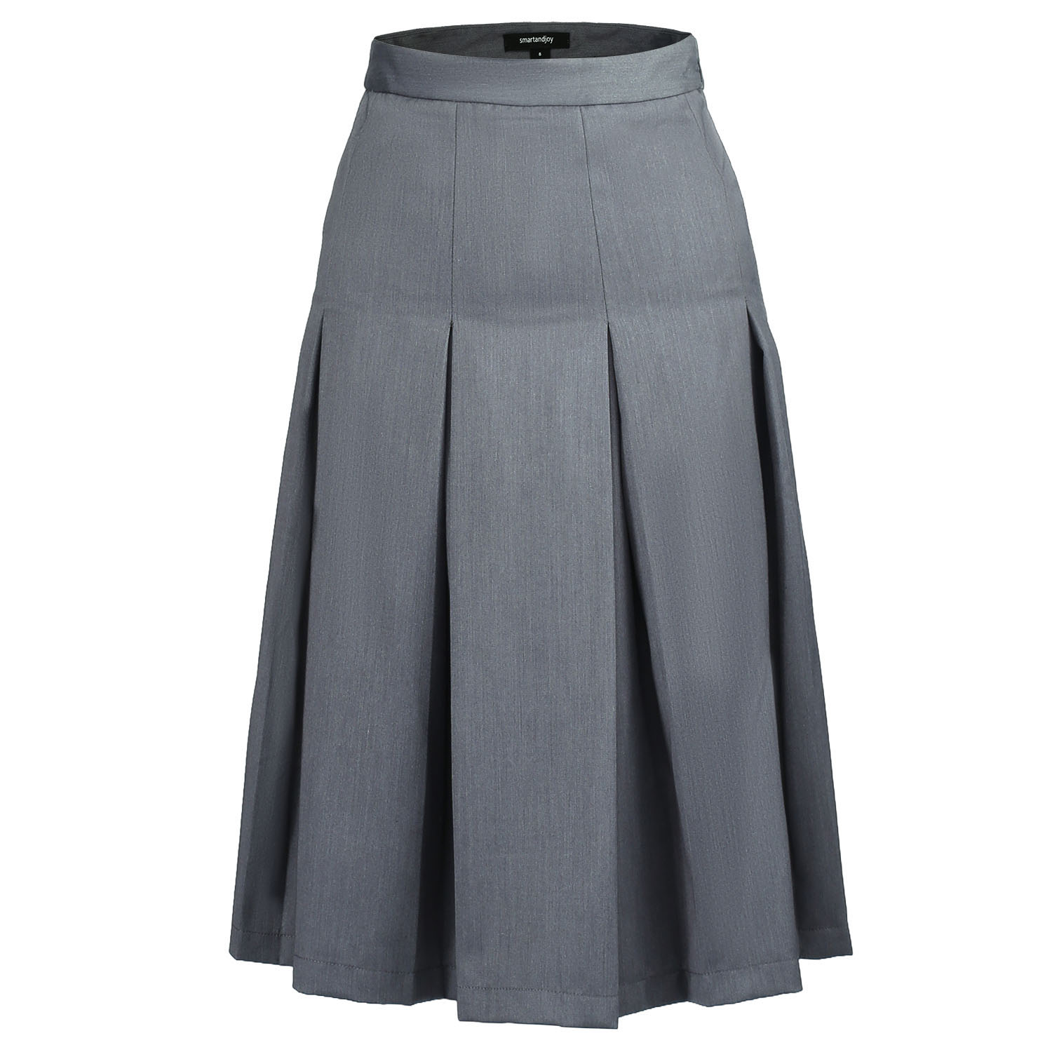 Smart And Joy Women's Flared Pleats Skirt - Dark Grey In Gray