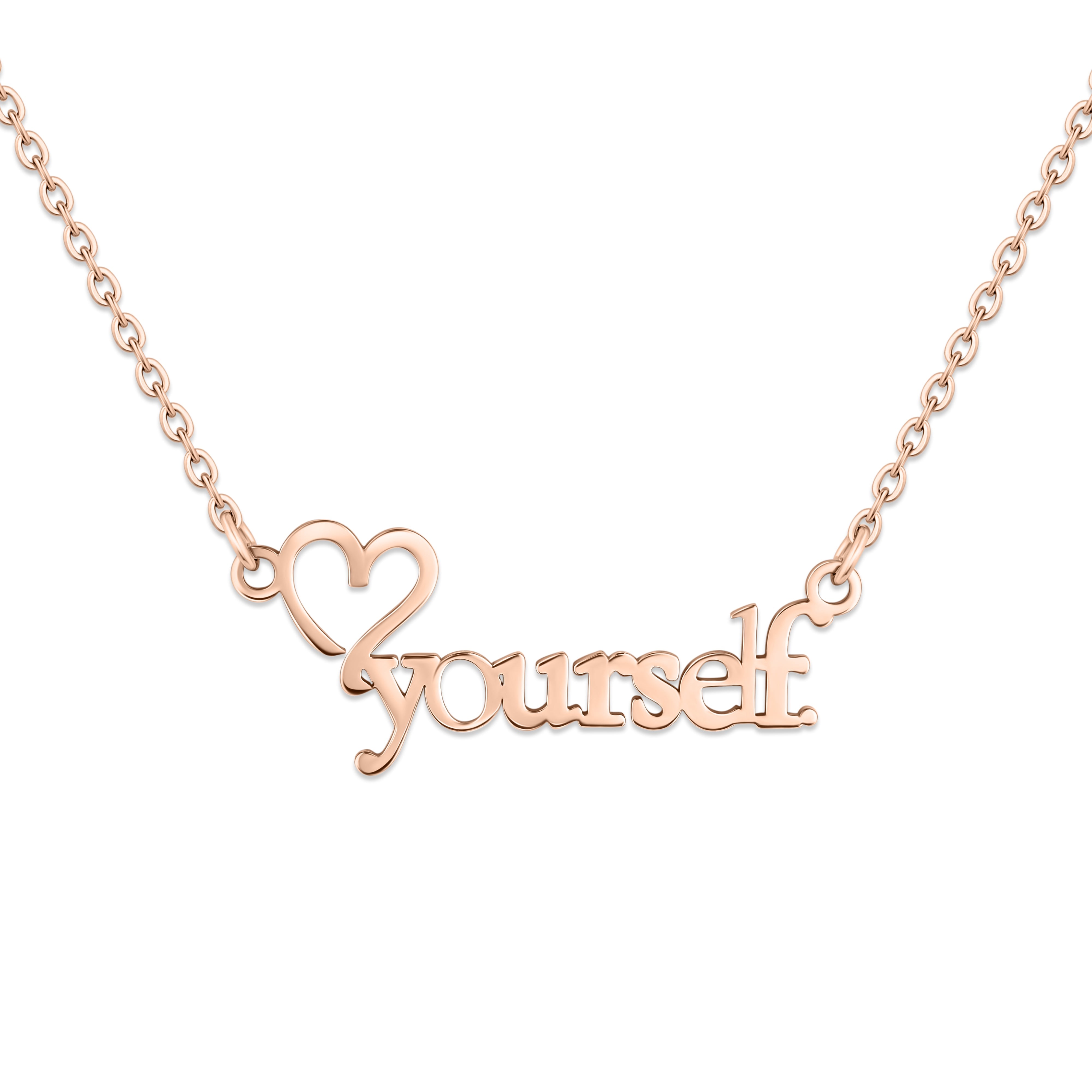 Rejected Hearts Club Women's Rose Gold Love Yourself Necklace In Gold