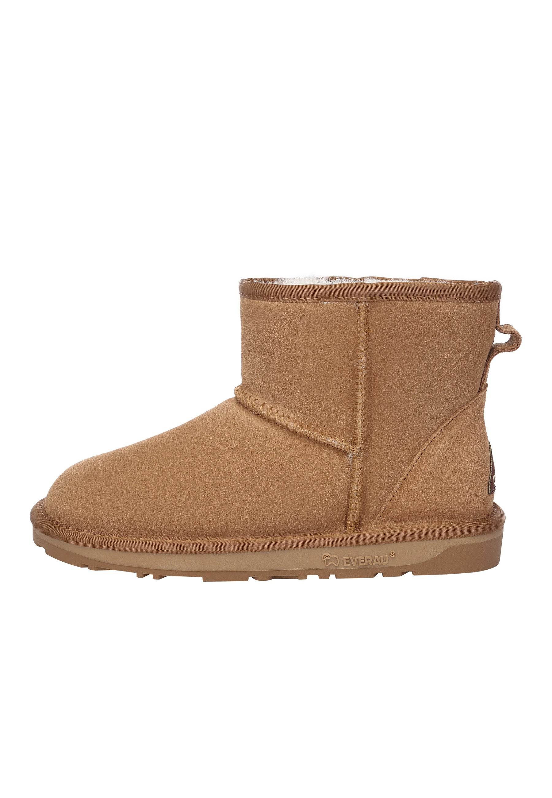 Everau Australia Women's Gold Emu Mini Classic Boots In Chestnut In Brown