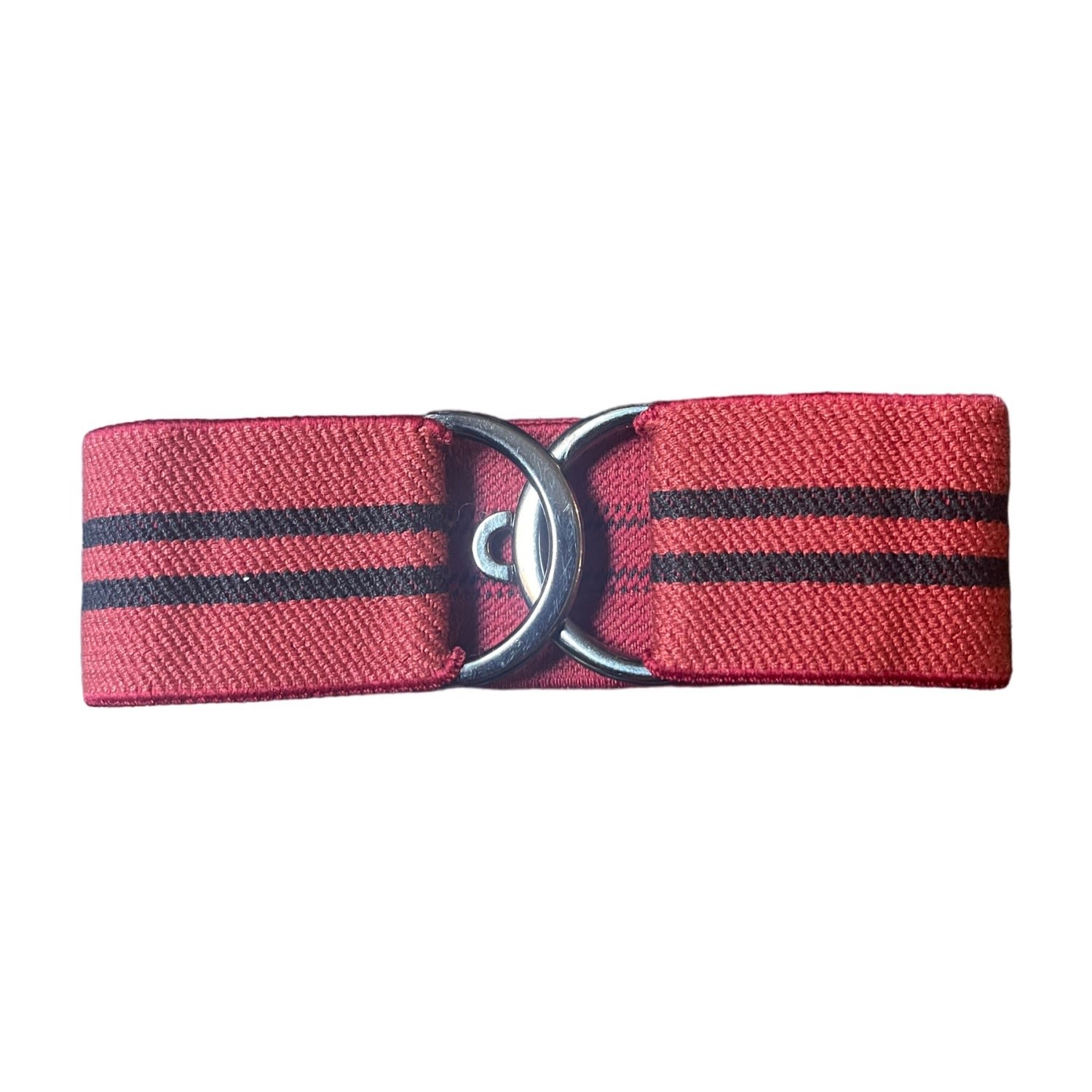 Women’s Red / Black Vermilion With Black Stripes Elastic Belt Extra Small Lara Moti