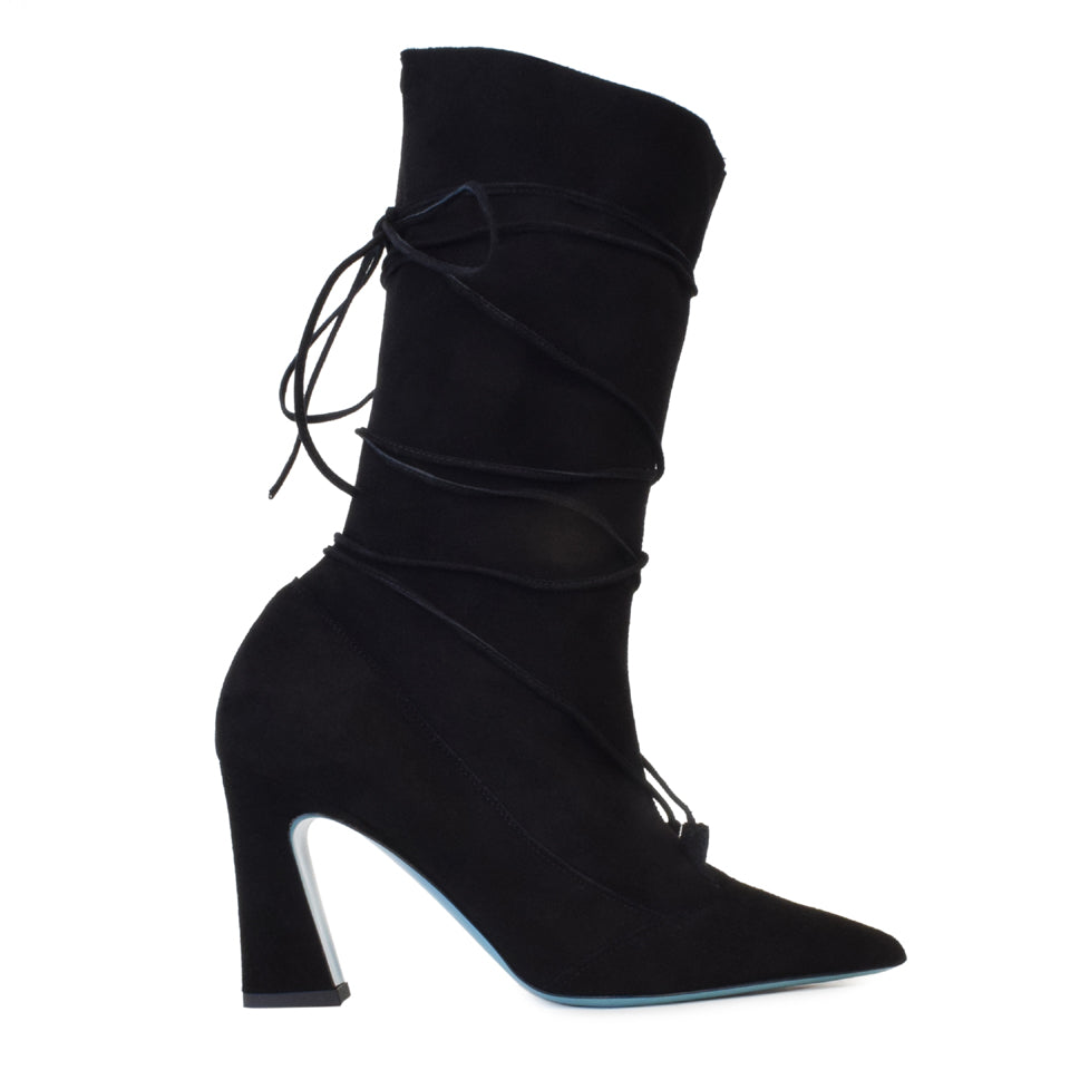 Valentina Rangoni Women's Fata Mid Calf Boot Black Camoscio In Black