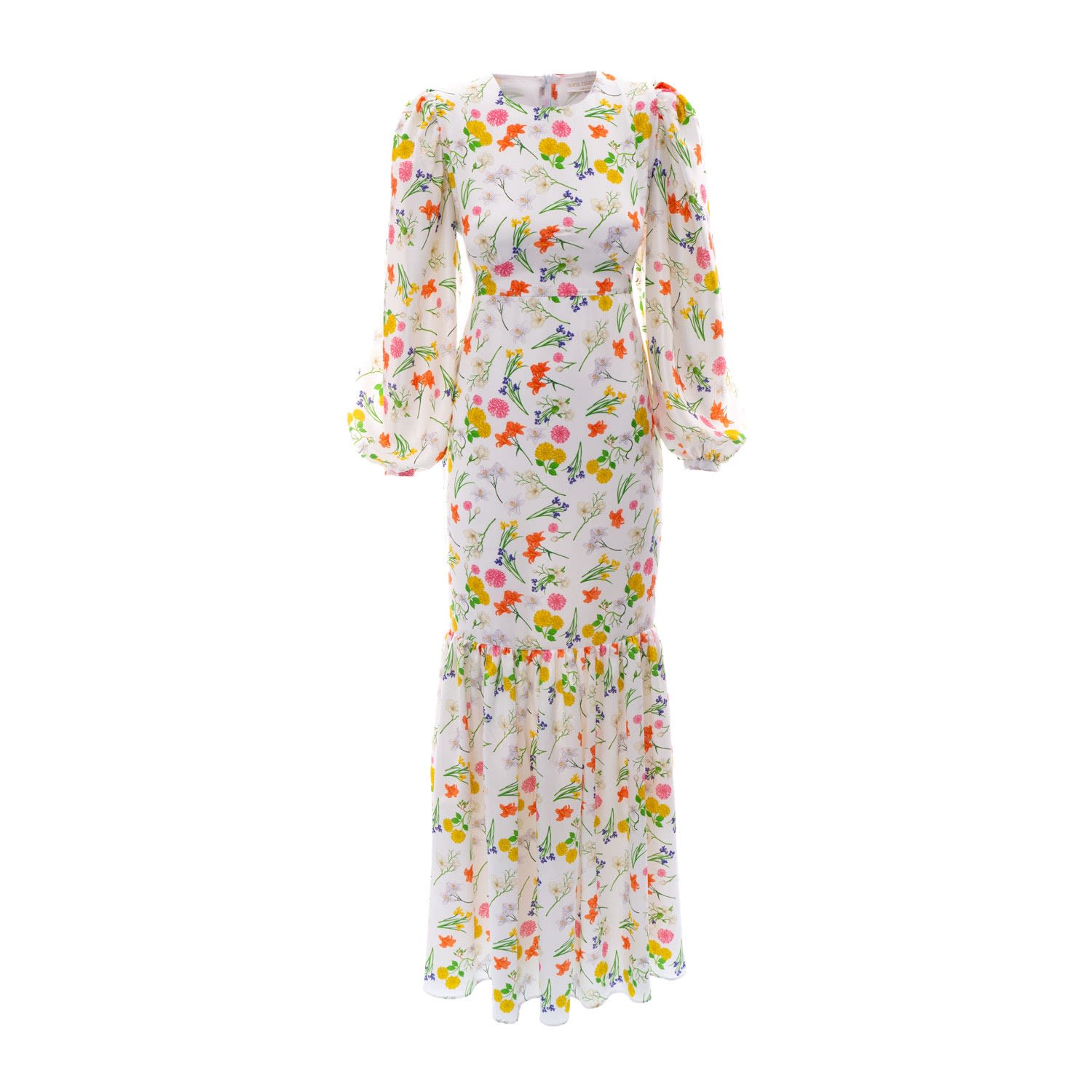 Women’s White Long Spring Meadow Dress Xxs Sofia Tsereteli