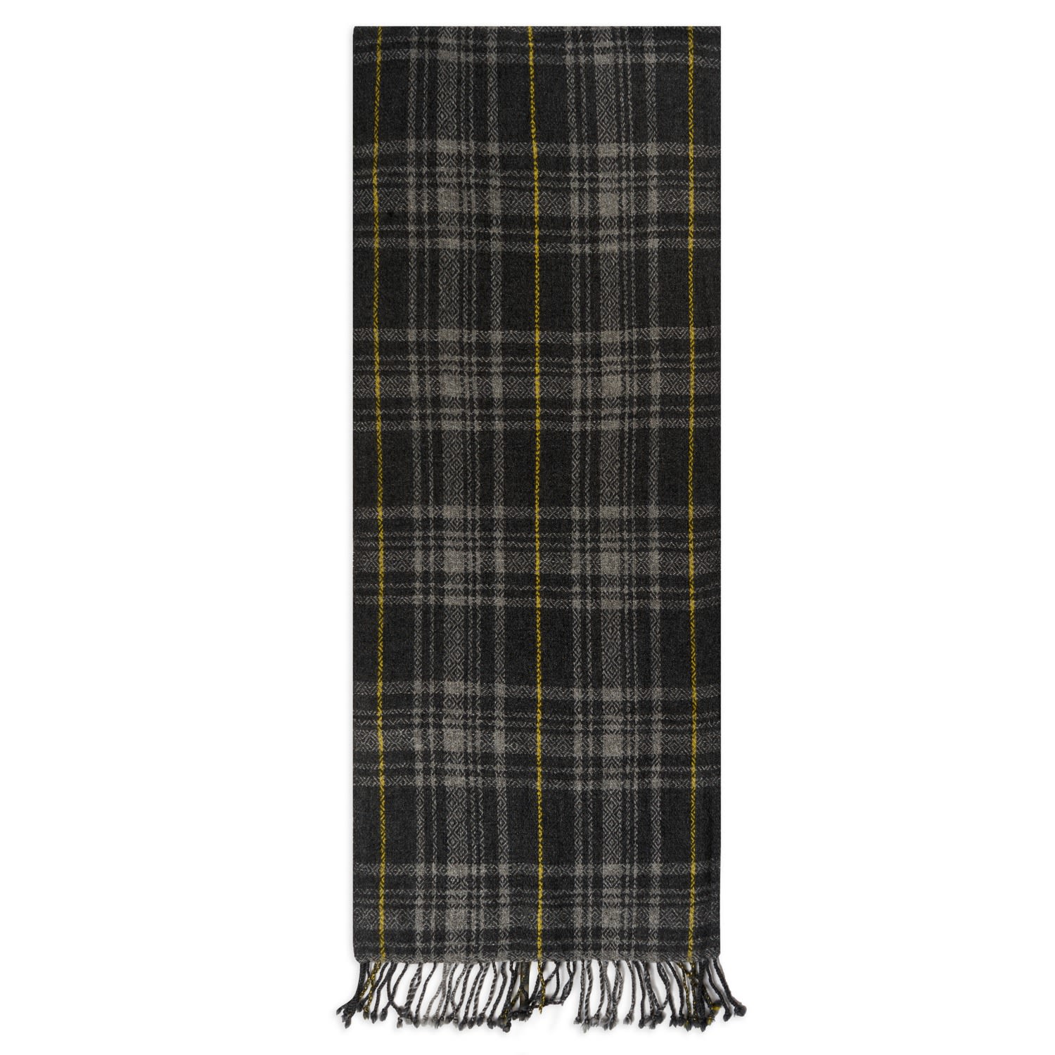 Burrows And Hare Men's Cashmere & Merino Wool Scarf - Stitched Grey