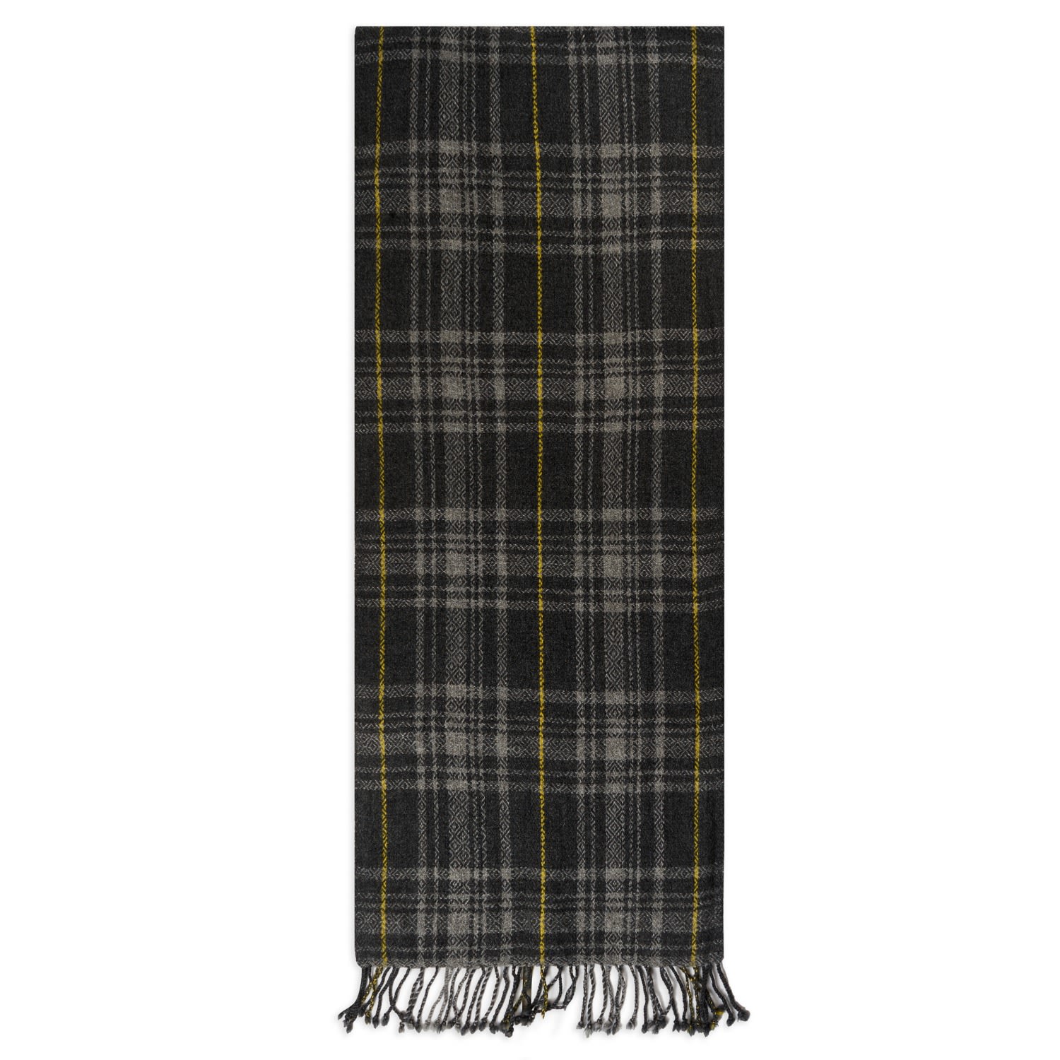 Men’s Cashmere & Merino Wool Scarf - Stitched Grey Burrows & Hare