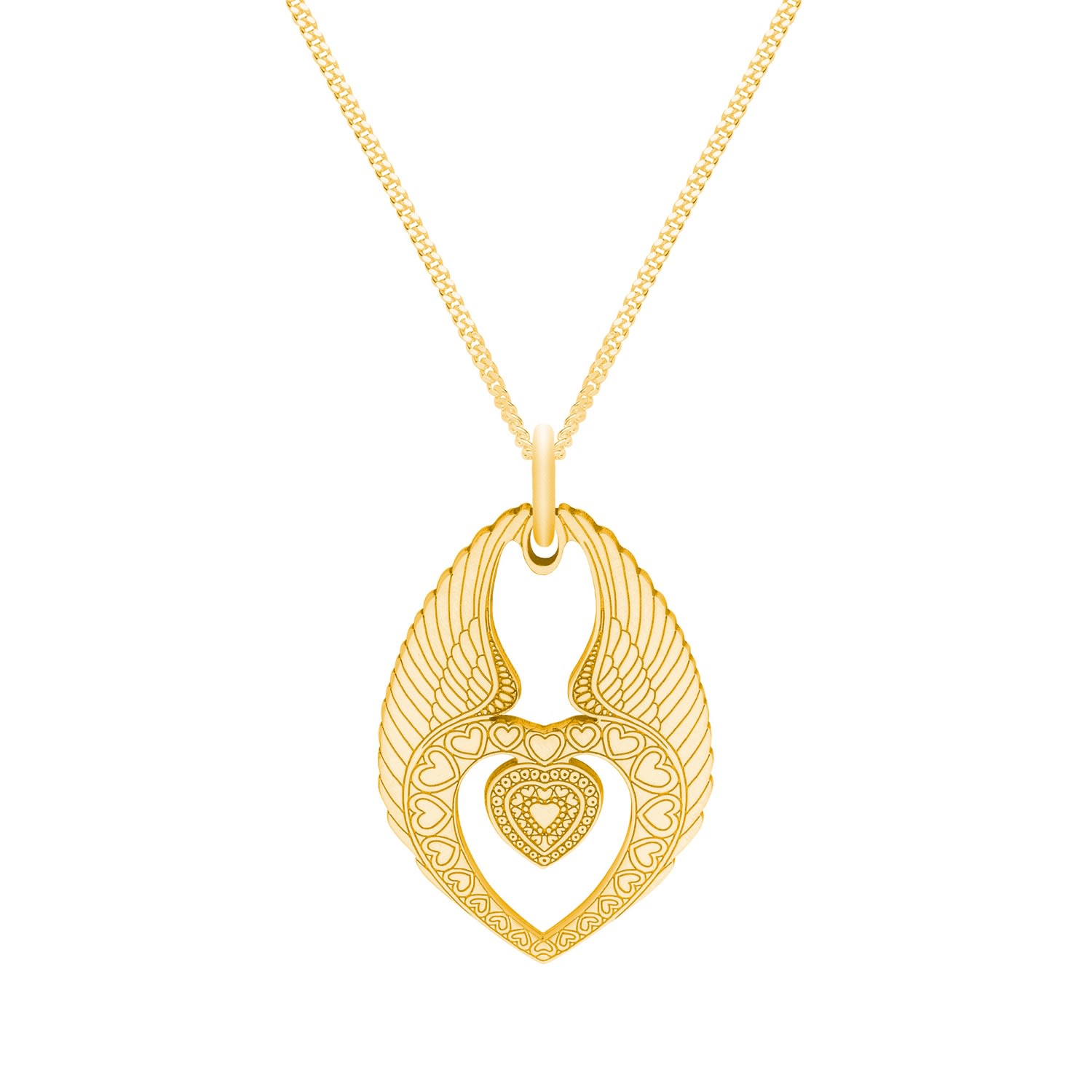 Women’s Small Gold Winged Heart Necklace Cartergore