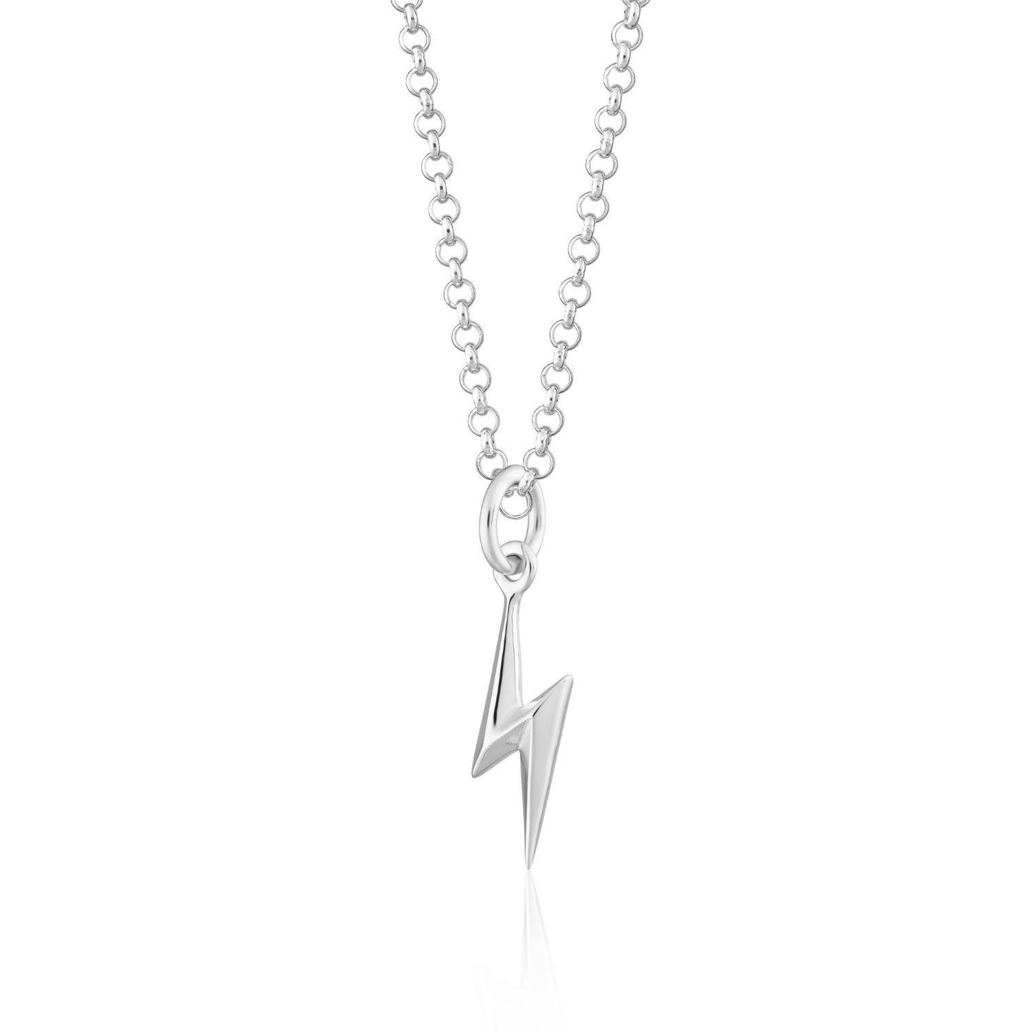 Scream Pretty Women's Silver Lightning Bolt Necklace In Metallic