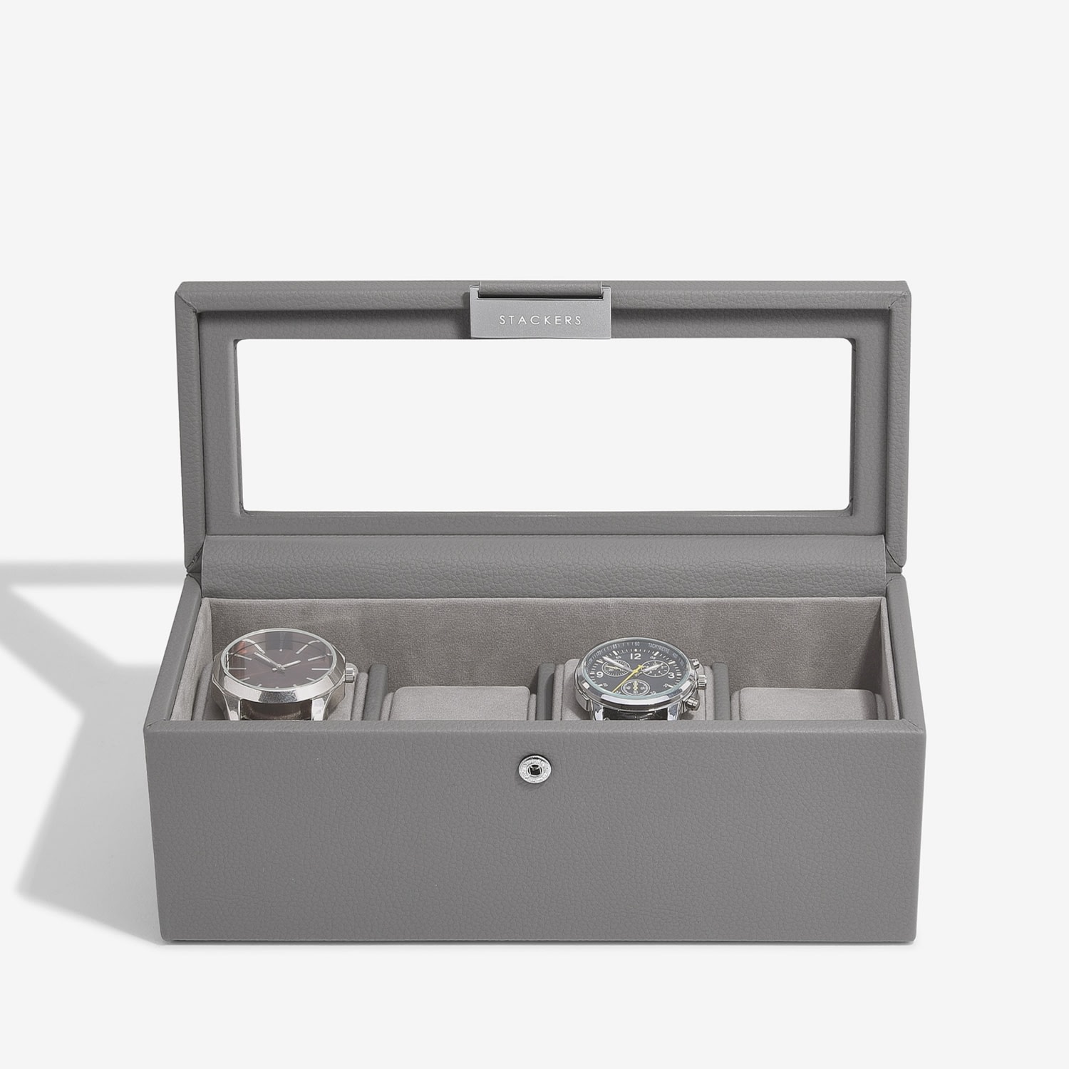 Stackers Men's  Slate Grey Four Piece Watch Box In Grey