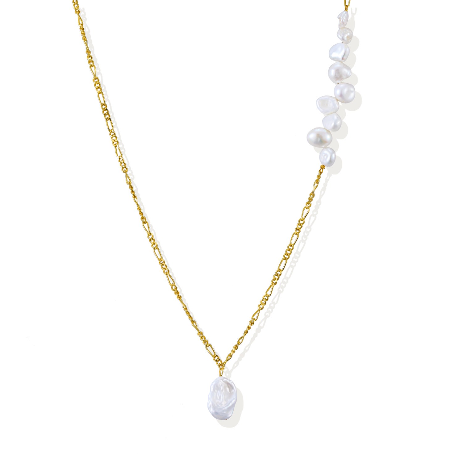 Women’s Nassa Pearl Necklace - 18K Gold Vermeil Lait & Lune