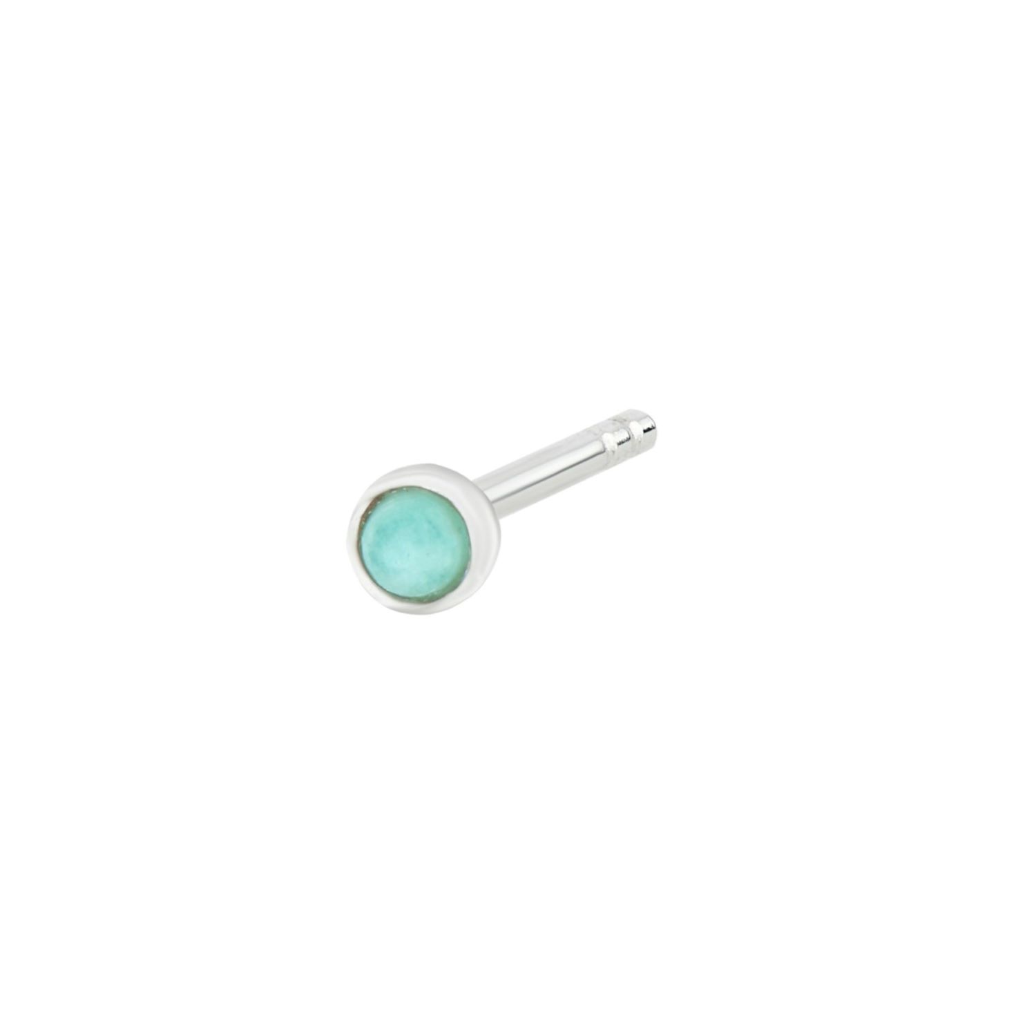 Women’s Blue / Silver Bezel Amazonite Stud Earring Sterling Silver Zohreh V. Jewellery