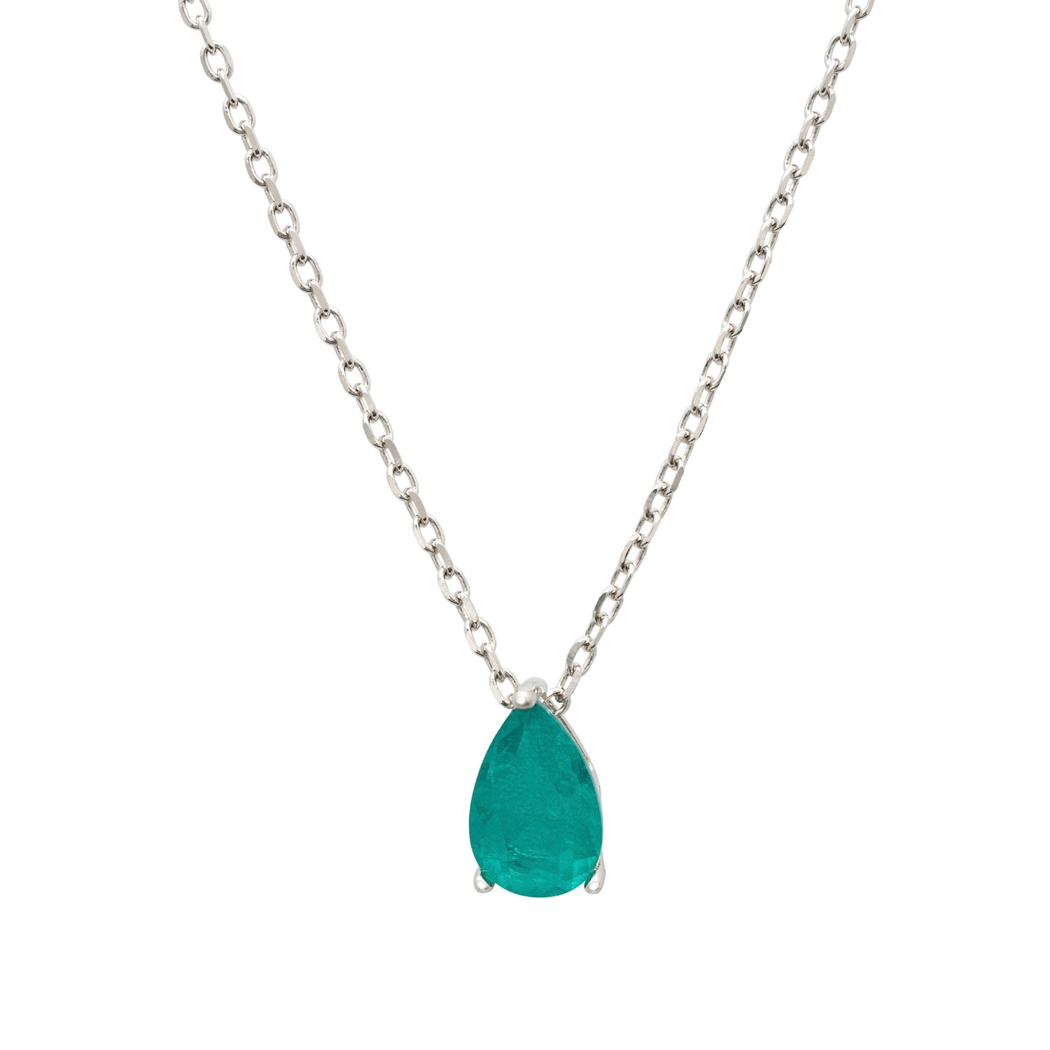 Women’s Silver / Green / Blue Catherine Teardrop Paraiba Tourmaline Necklace Silver Latelita