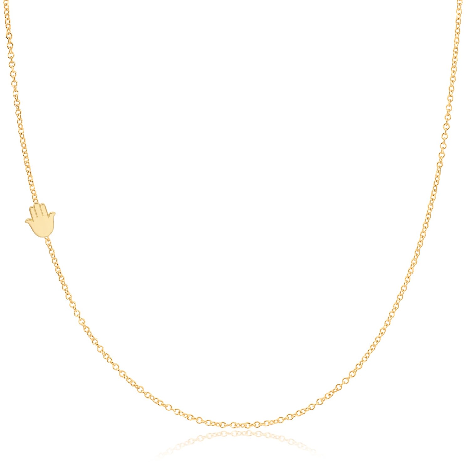 Maya Brenner Women's 14k Gold Asymmetrical Charm Necklace - Yellow Gold - Hamsa In Burgundy