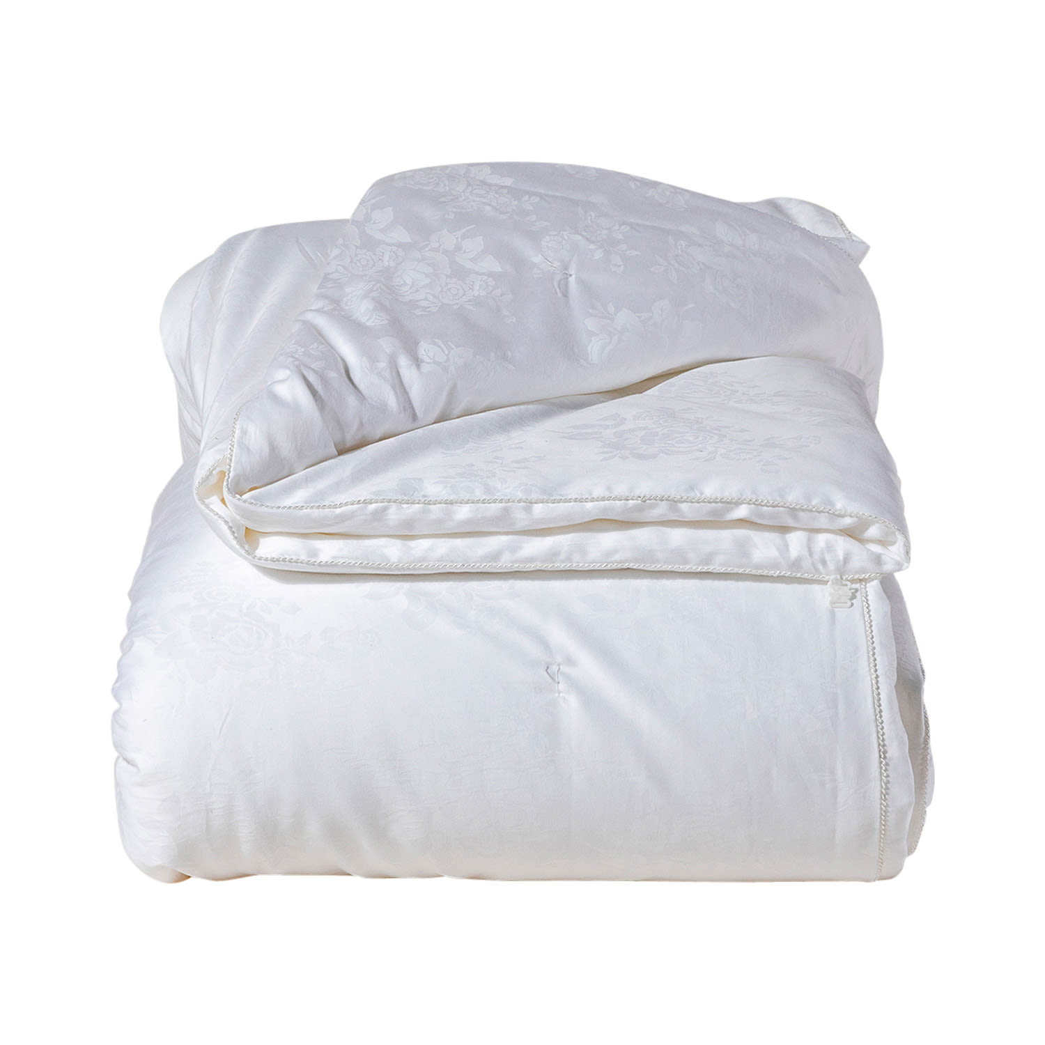 Soft Strokes Silk White Pure Silk Filled Duvet Long Strand Mulberry Silk Floss Fill - Queen Size, Three Kgs, Cotton Sh In White