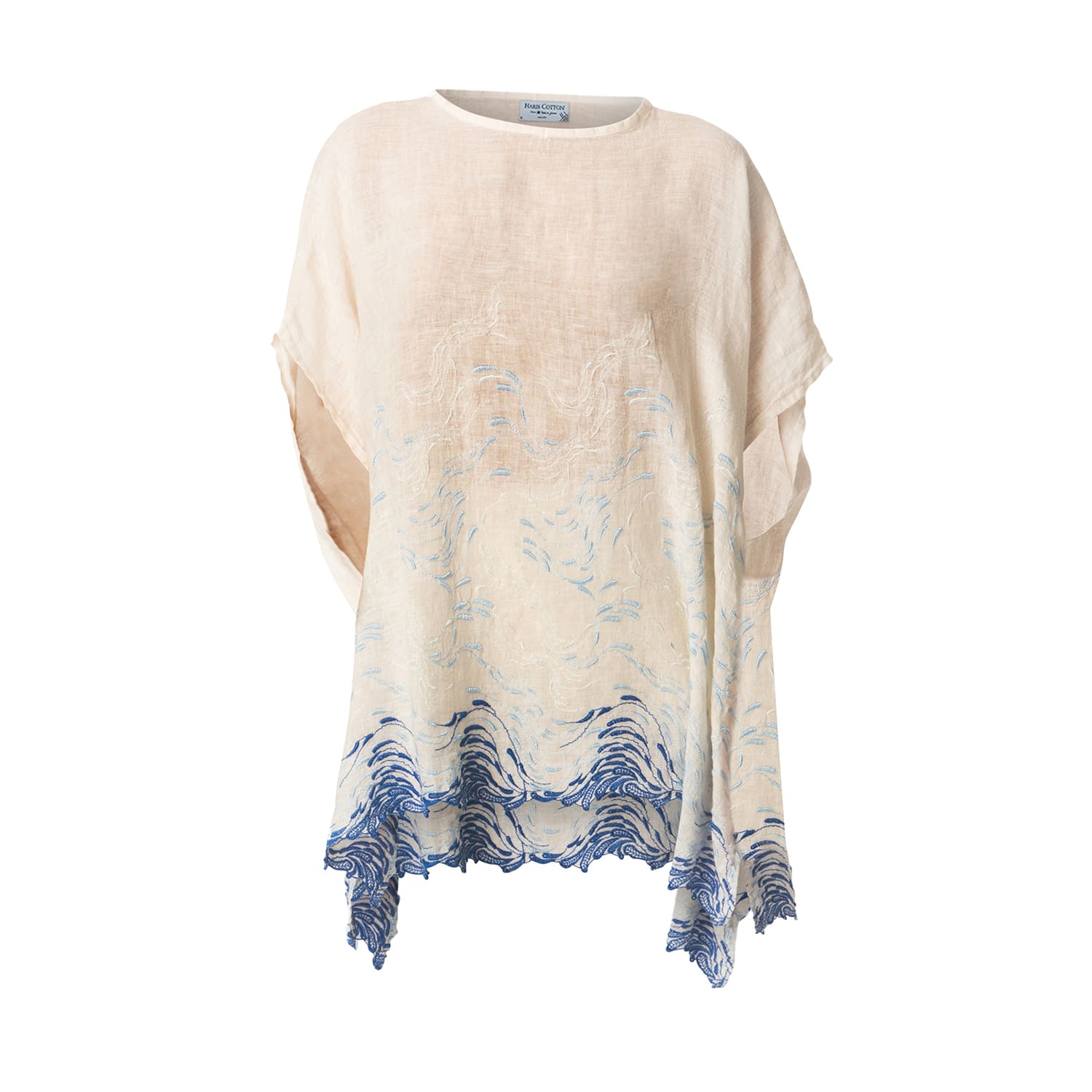 Haris Cotton Women's Neutrals / White Linen Gauze Blouse With Embroidery Ecru In White
