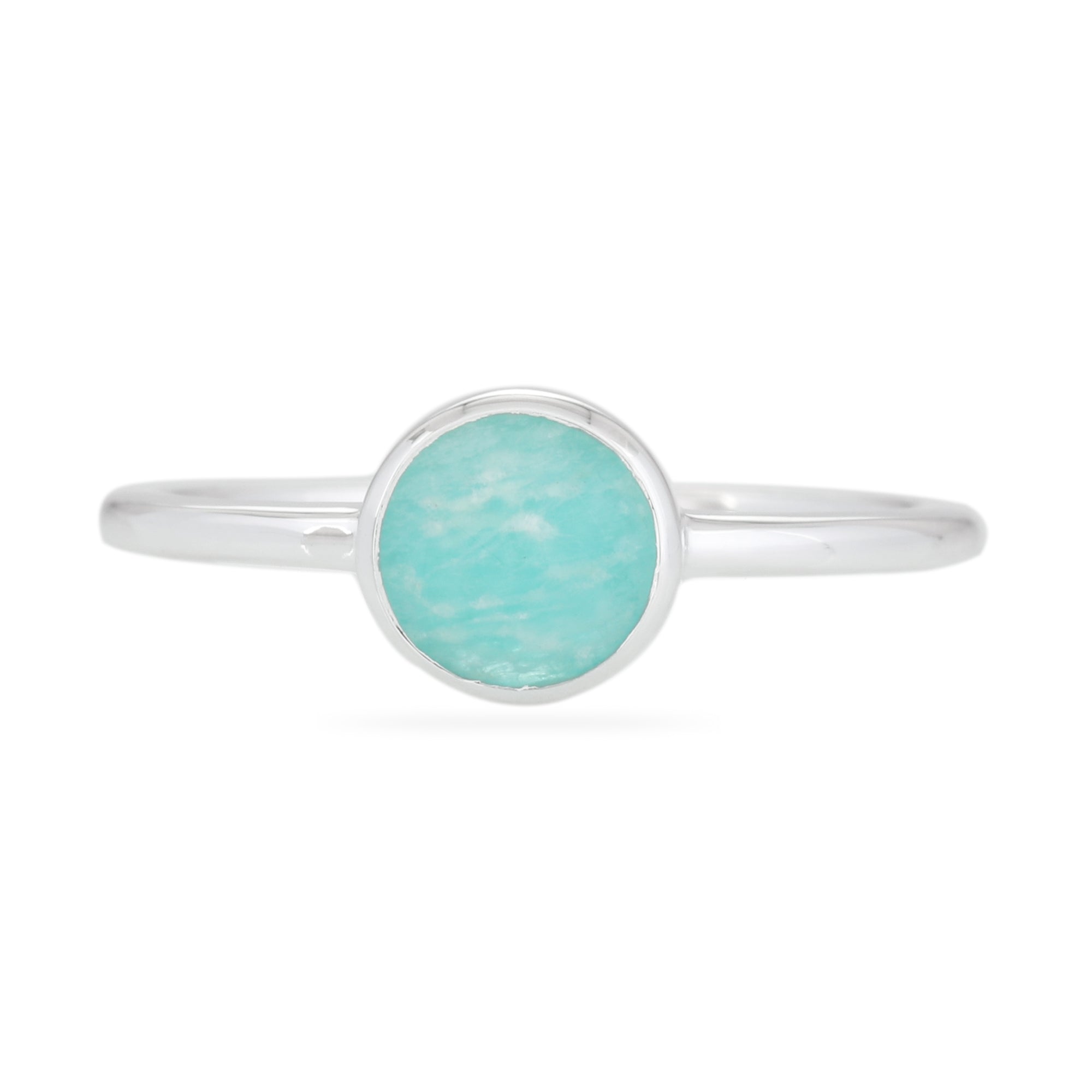 Women’s Amazonite Rose Cut Ring - Silver Karrah Jewellery