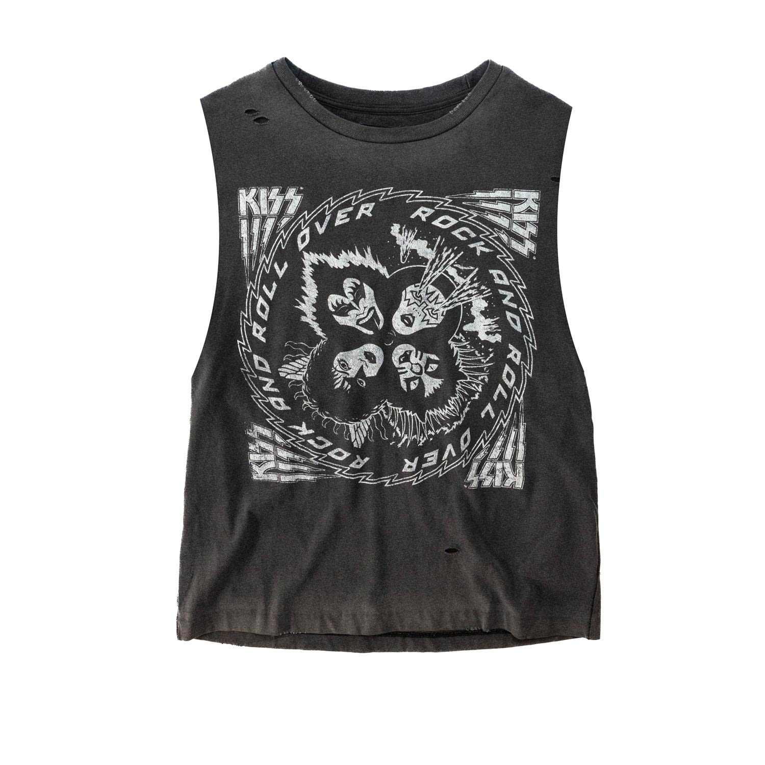 Womens ’Rock And Roll Over’ Kiss Vintage Tank - Black Small OTHER UK