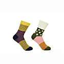 Peper Harow - Made In England Yellow Oxford Stripe & Cream Mayfair Women's Socks Two Pack