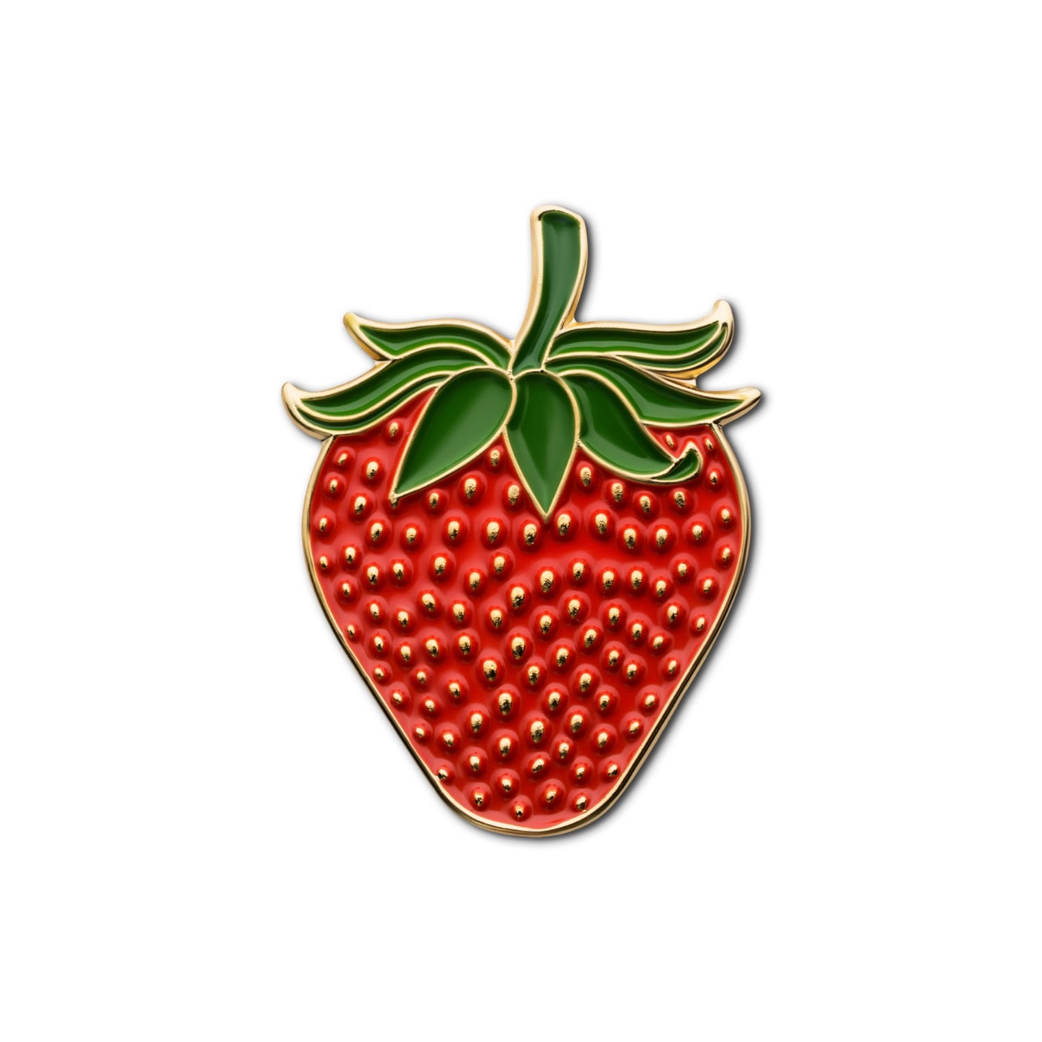 Make Heads Turn Women's Red / Green / Gold Enamel Pin Strawberry In Multi