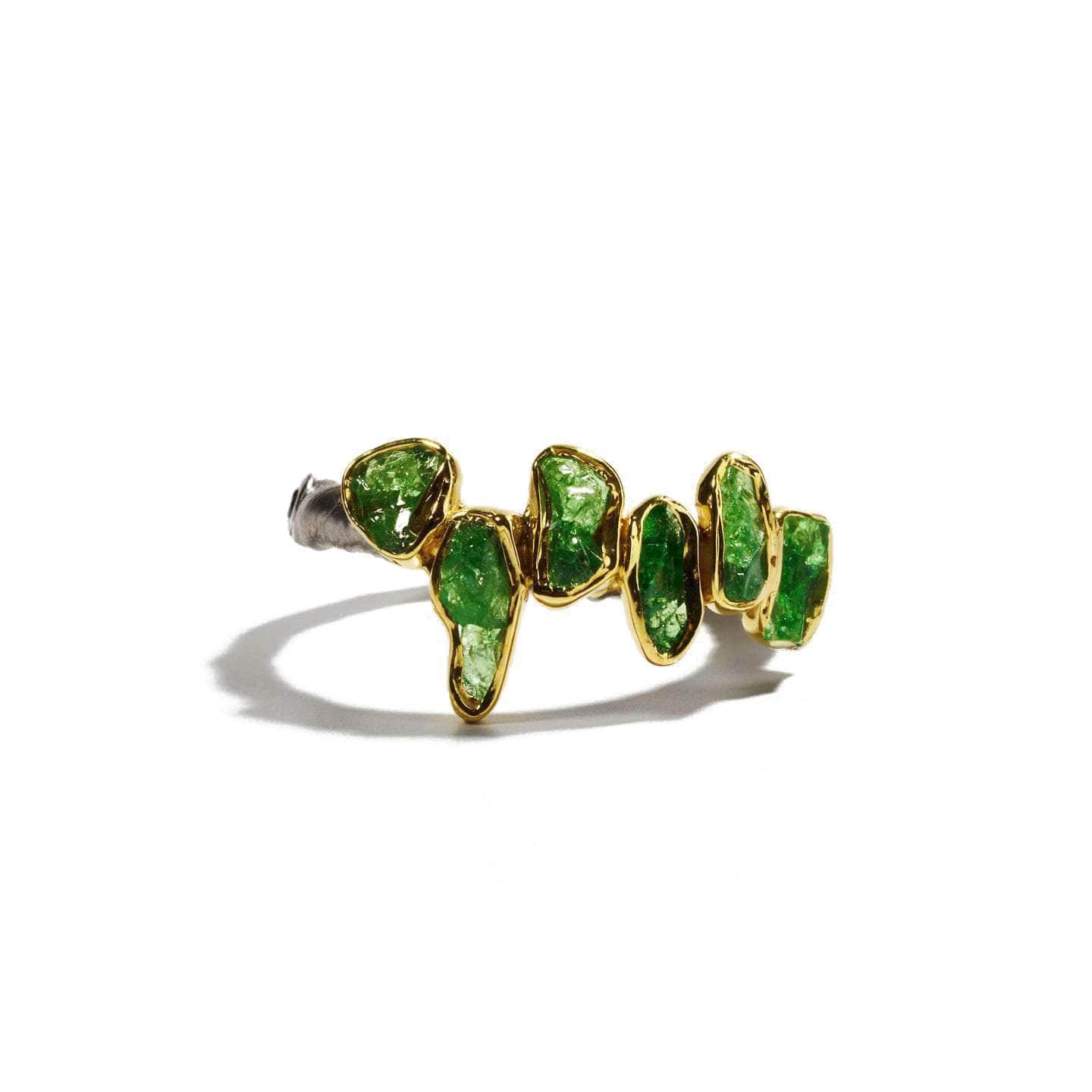 German Kabirski Women's Green / Black / Yellow Kapi Tsavorite & Spinel Ring In Gray