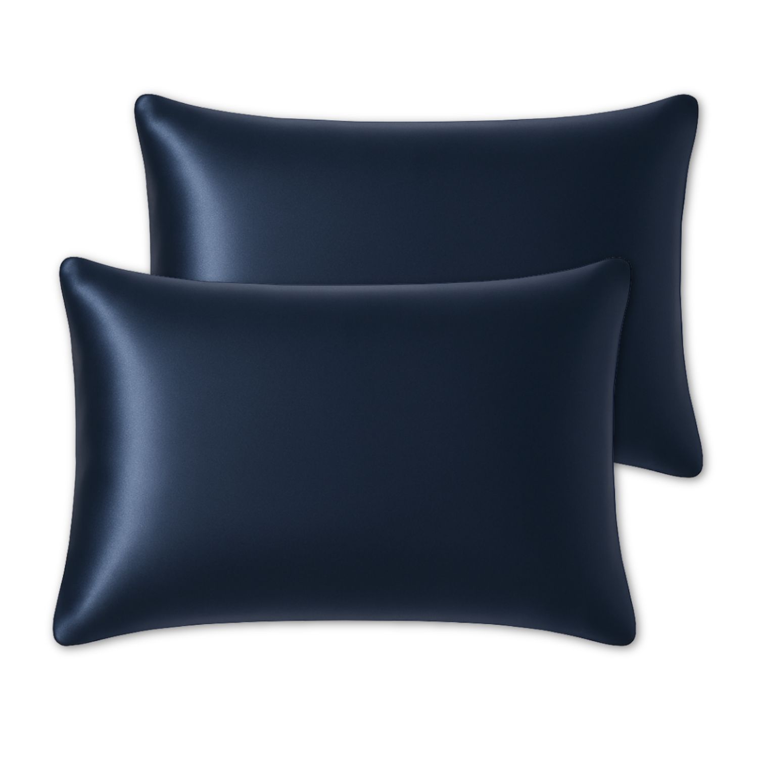Hi Silk Navy Blue Mulberry Silk Housewife Pillowcase Set Of Two - Twenty Five Momme