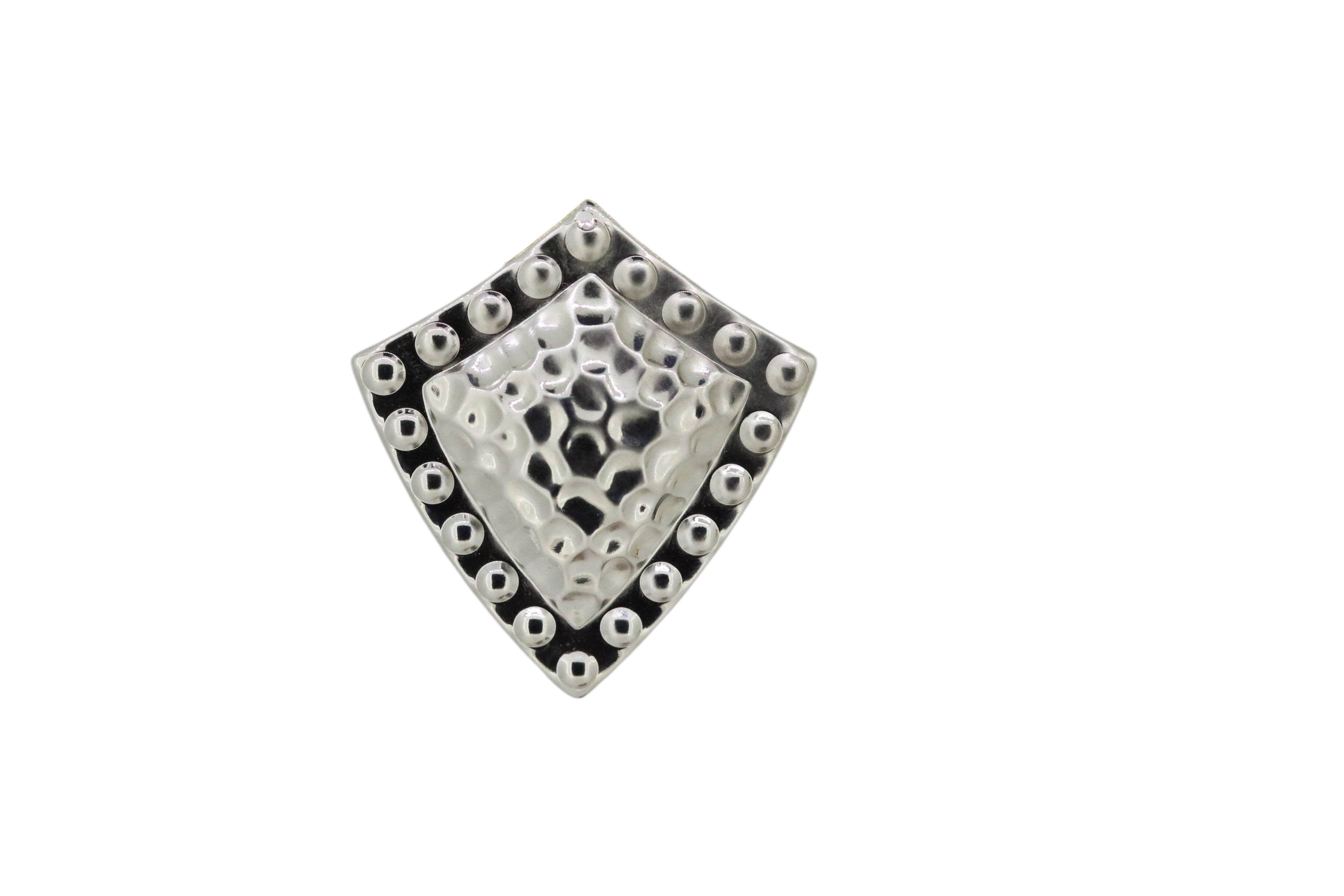 Vickisarge Women's Hammered Shield Pin In Silver In Silver