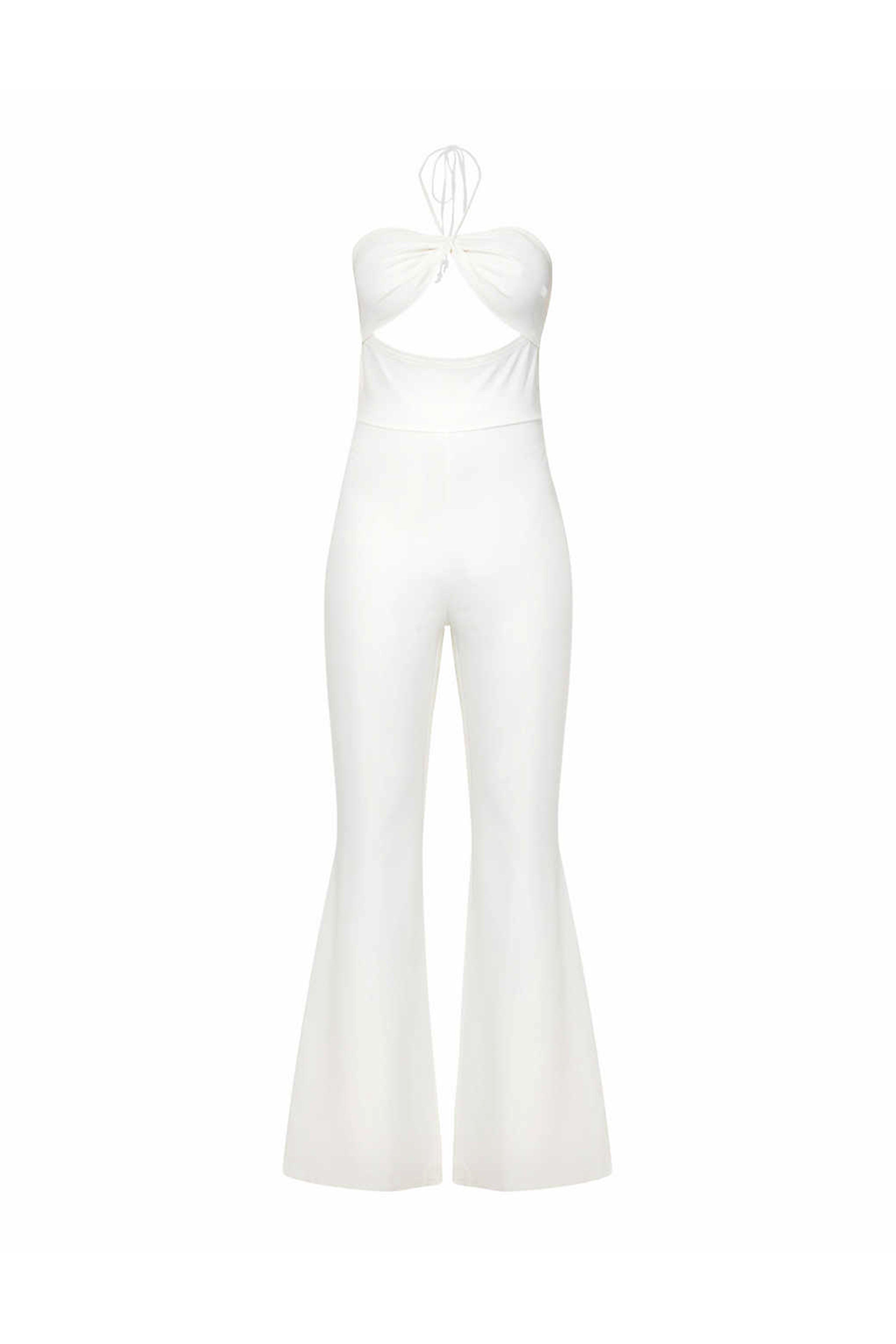 Women’s Sandy White Halter Neck Jumpsuit Medium Amy Lynn