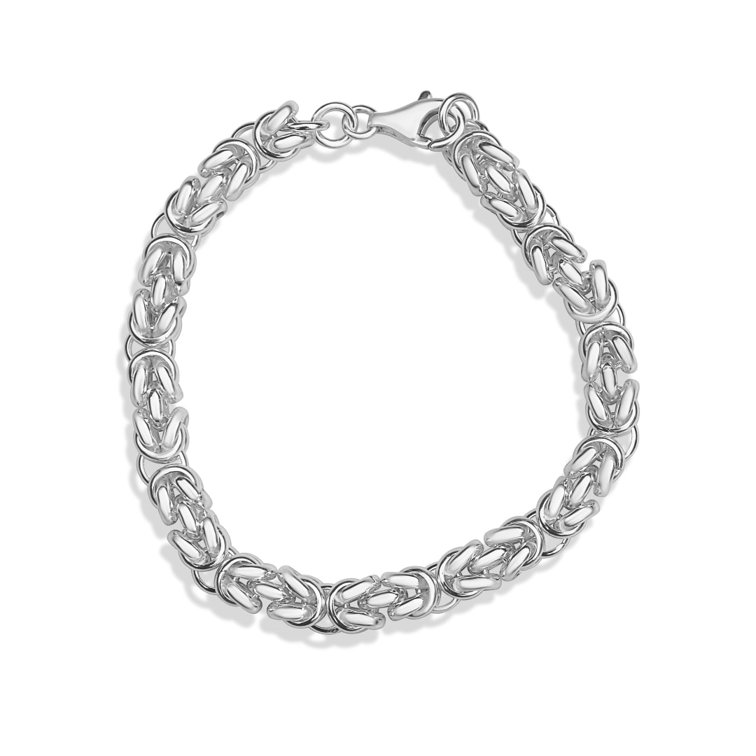 Fv Jewellery Women's Silver Bijoux Large Byzantine Link Bracelet