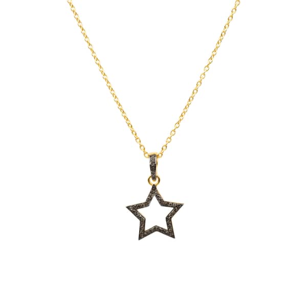 LATELITA LONDON Diamond Open Star Necklace Gold