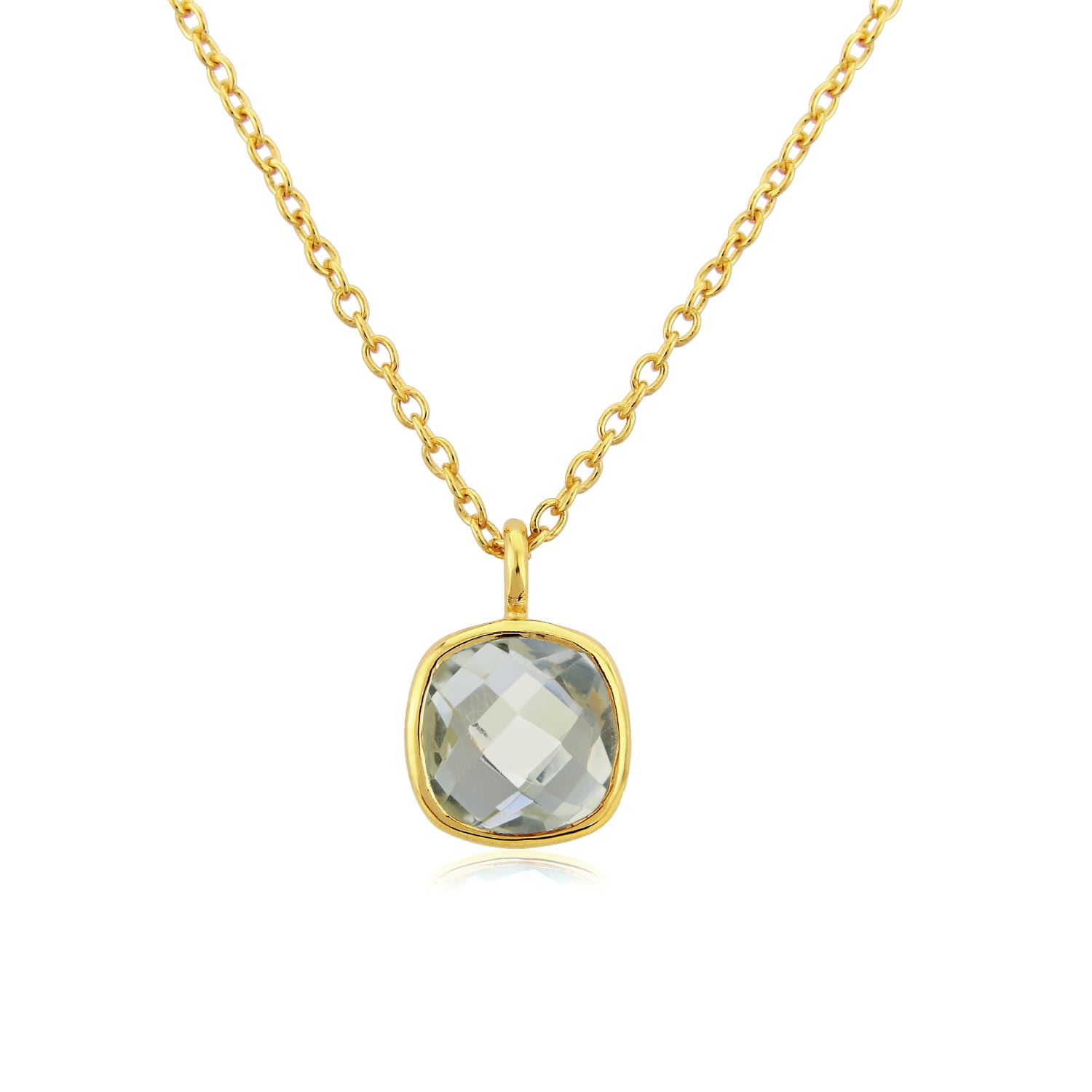 Auree Jewellery Women's Brooklyn Green Amethyst & Gold Vermeil Necklace